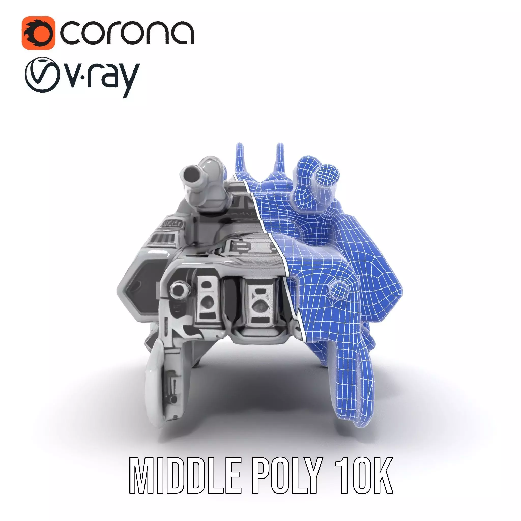 Futuristic Combat Vehicle model pack Low-poly 3D model_24