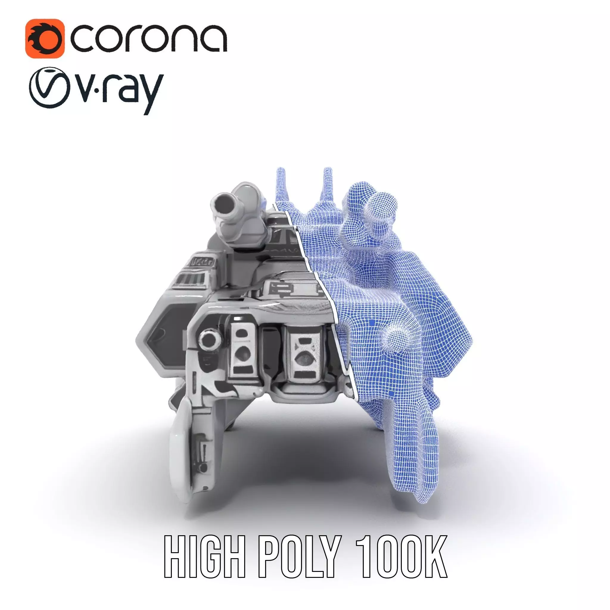 Futuristic Combat Vehicle model pack Low-poly 3D model_33