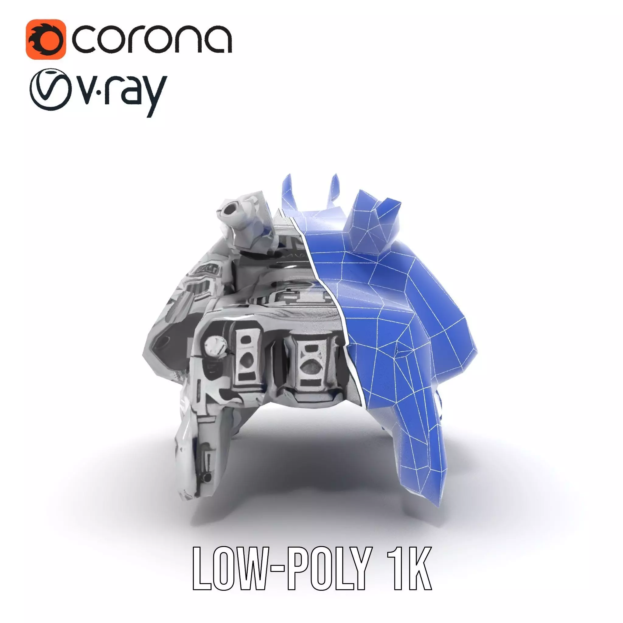 Futuristic Combat Vehicle model pack Low-poly 3D model_28