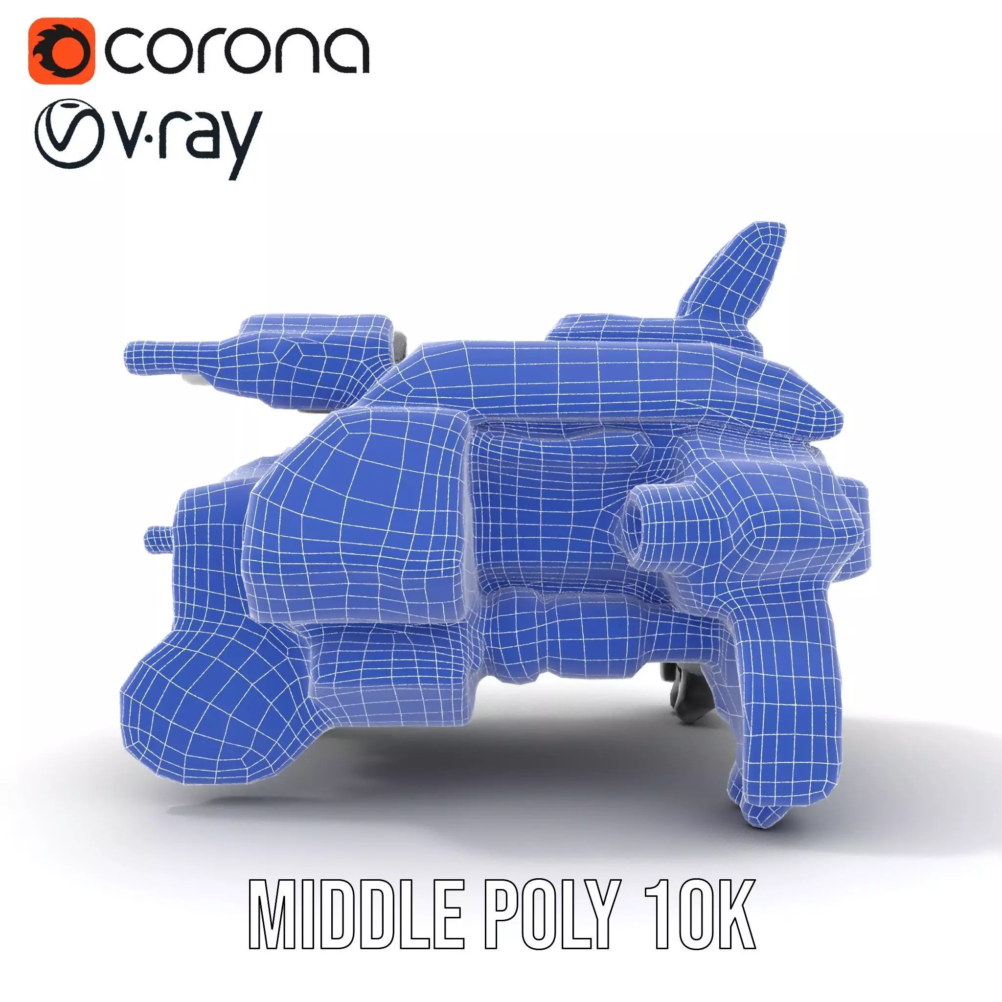 Futuristic Combat Vehicle model pack Low-poly 3D model_30