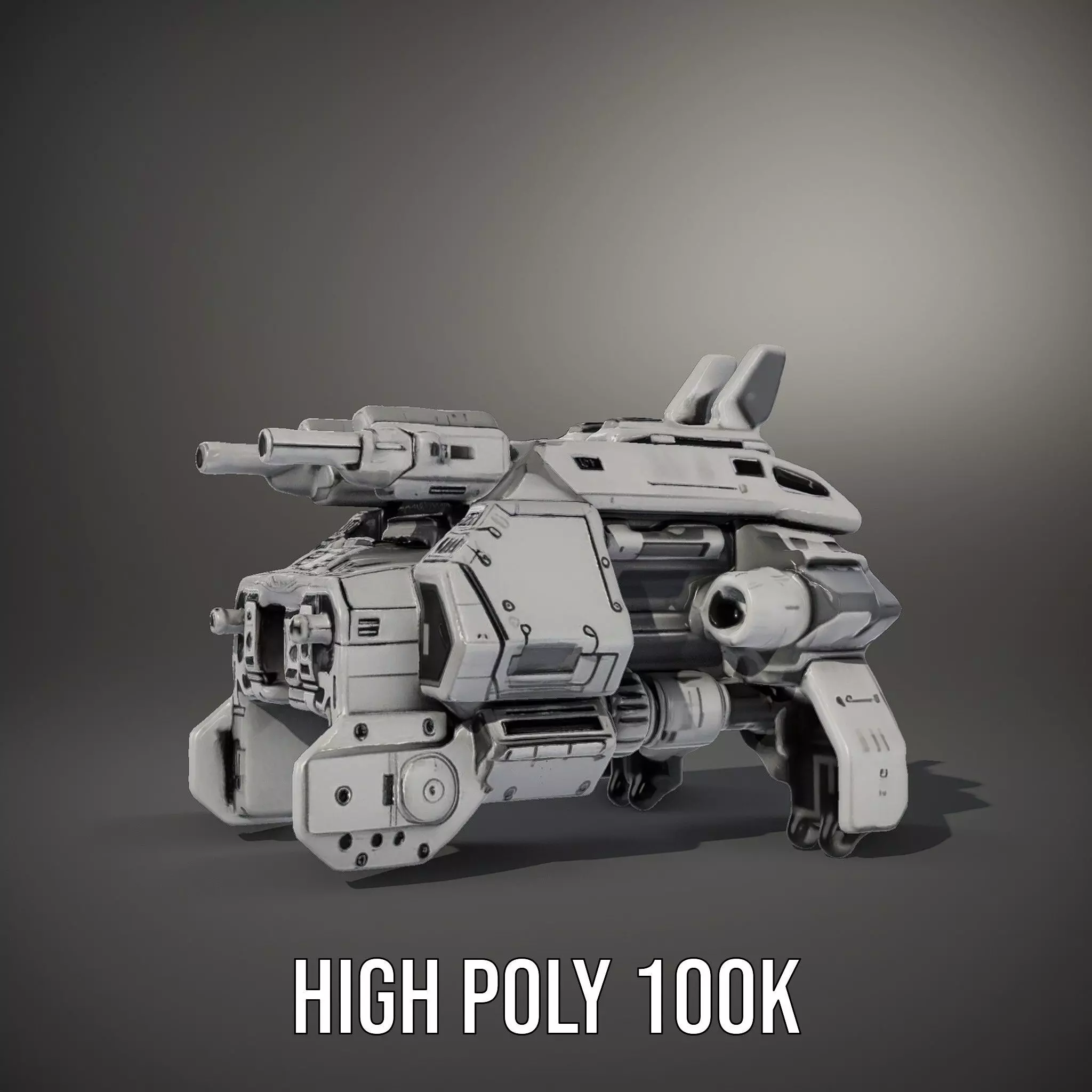 Futuristic Combat Vehicle model pack Low-poly 3D model_10