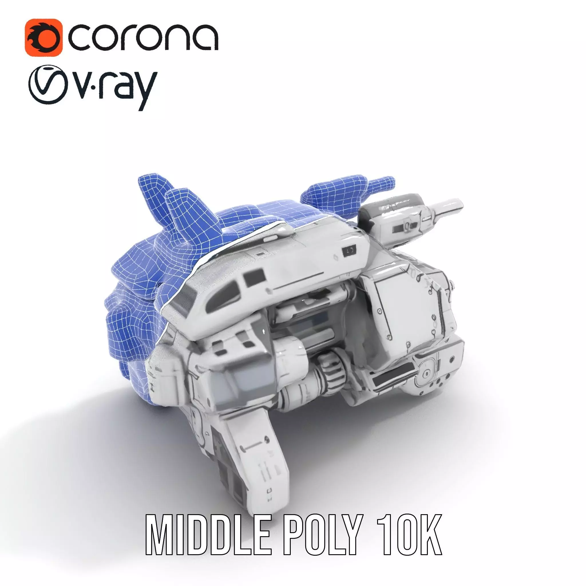 Futuristic Combat Vehicle model pack Low-poly 3D model_5