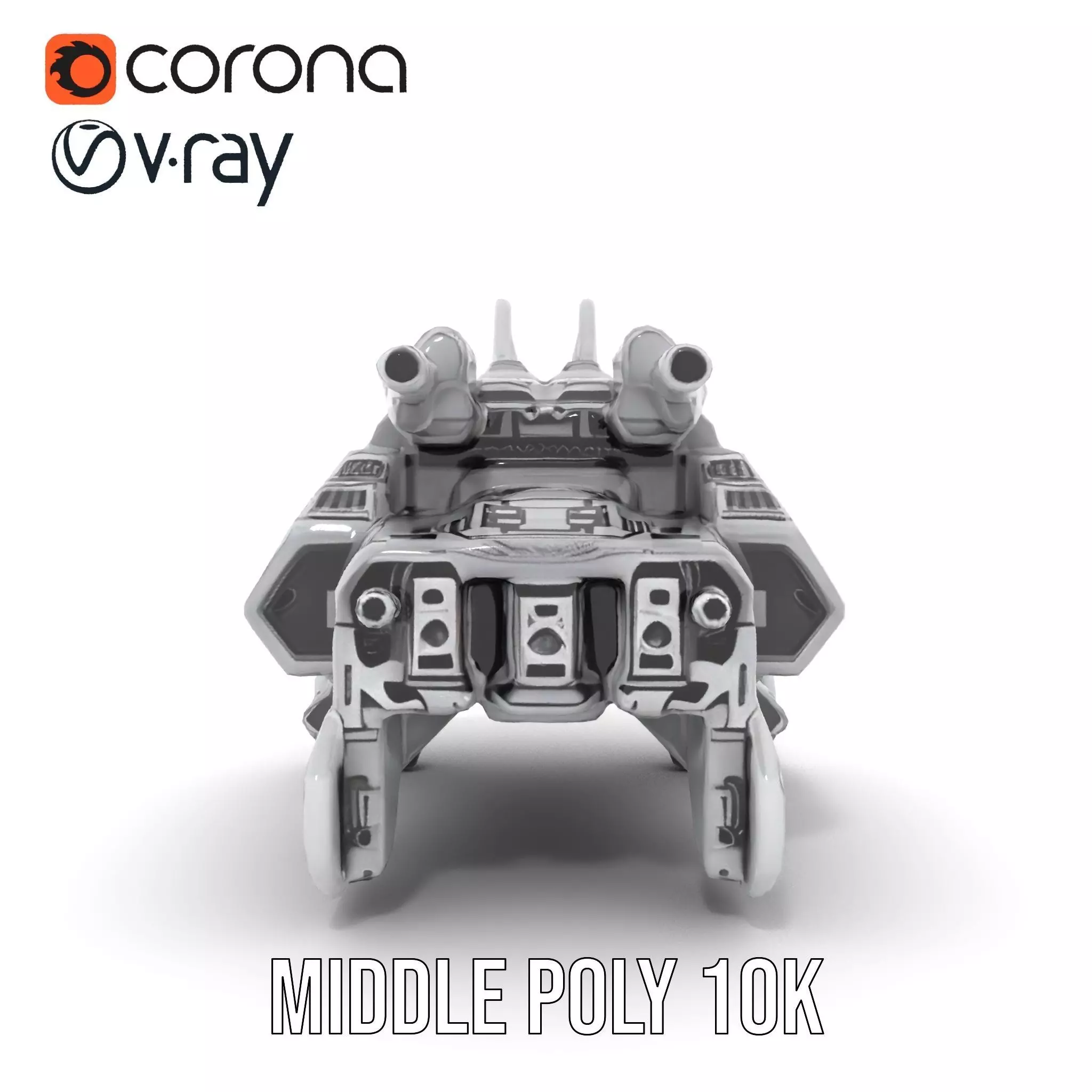 Futuristic Combat Vehicle model pack Low-poly 3D model_21