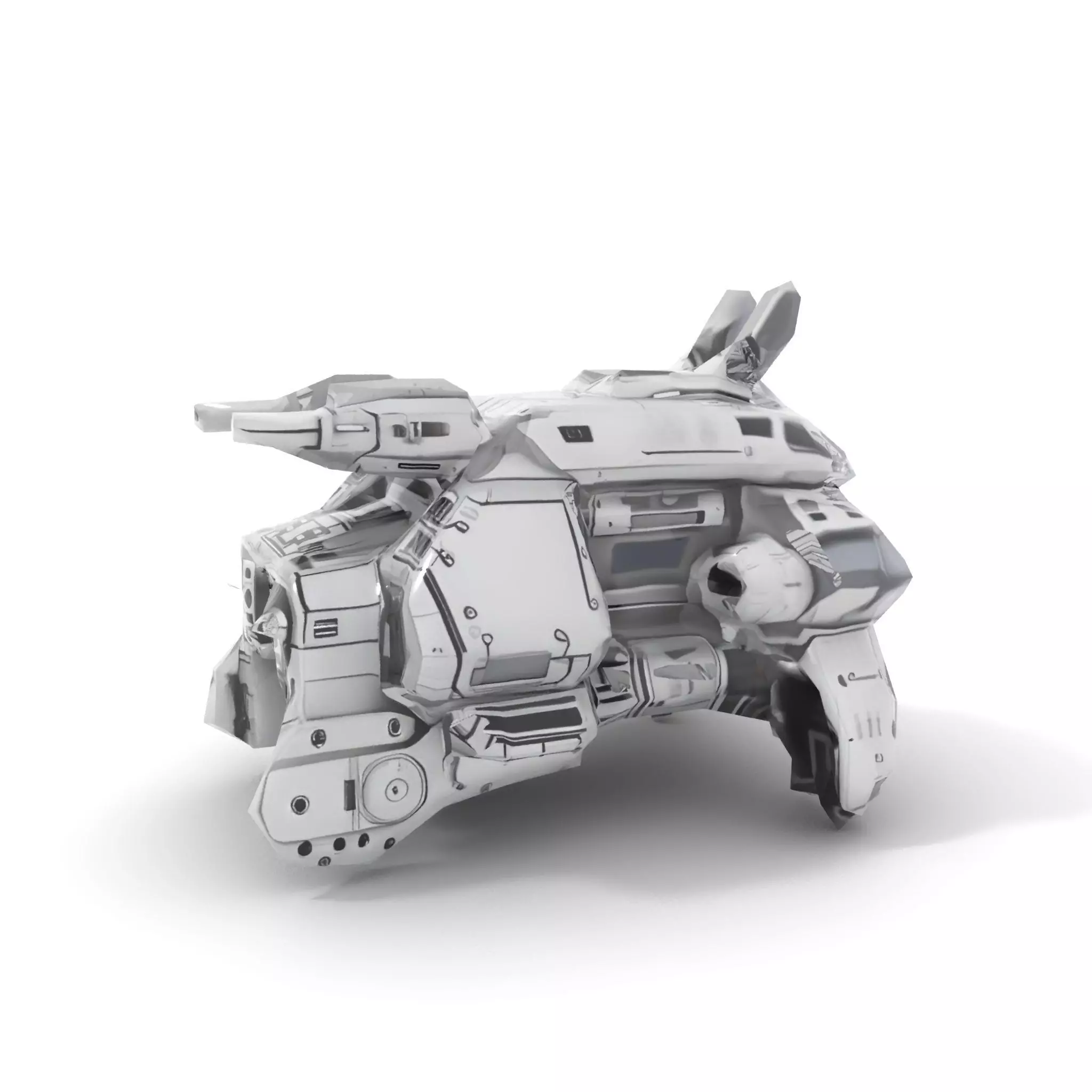 Futuristic Combat Vehicle model pack Low-poly 3D model_9