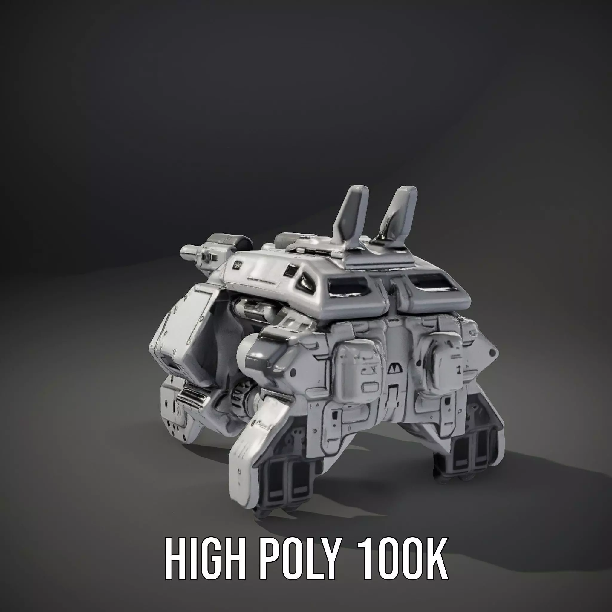 Futuristic Combat Vehicle model pack Low-poly 3D model_8