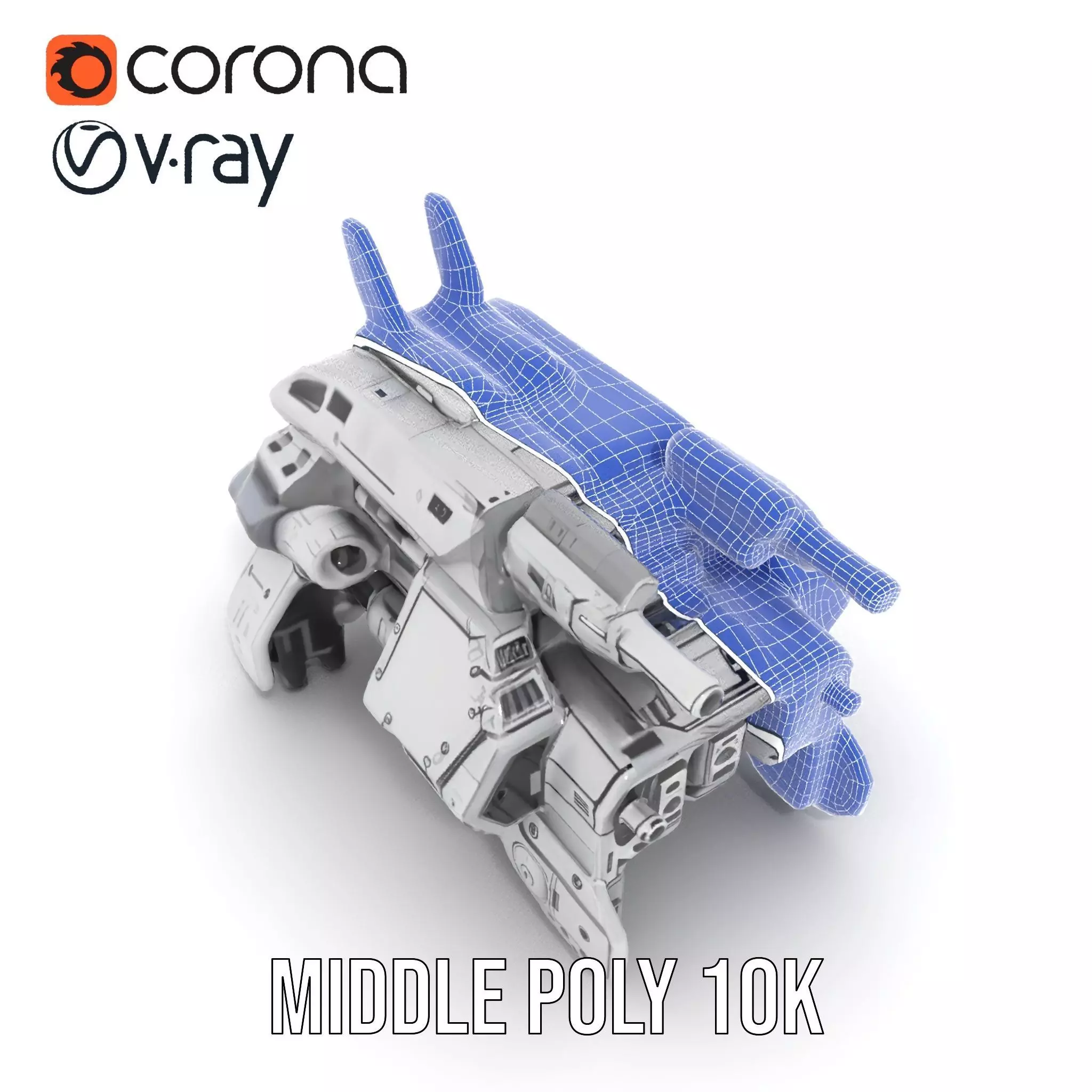 Futuristic Combat Vehicle model pack Low-poly 3D model_27