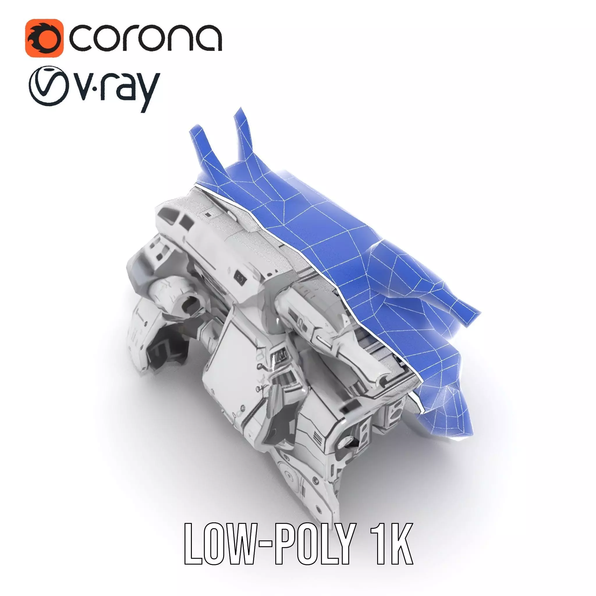 Futuristic Combat Vehicle model pack Low-poly 3D model_31