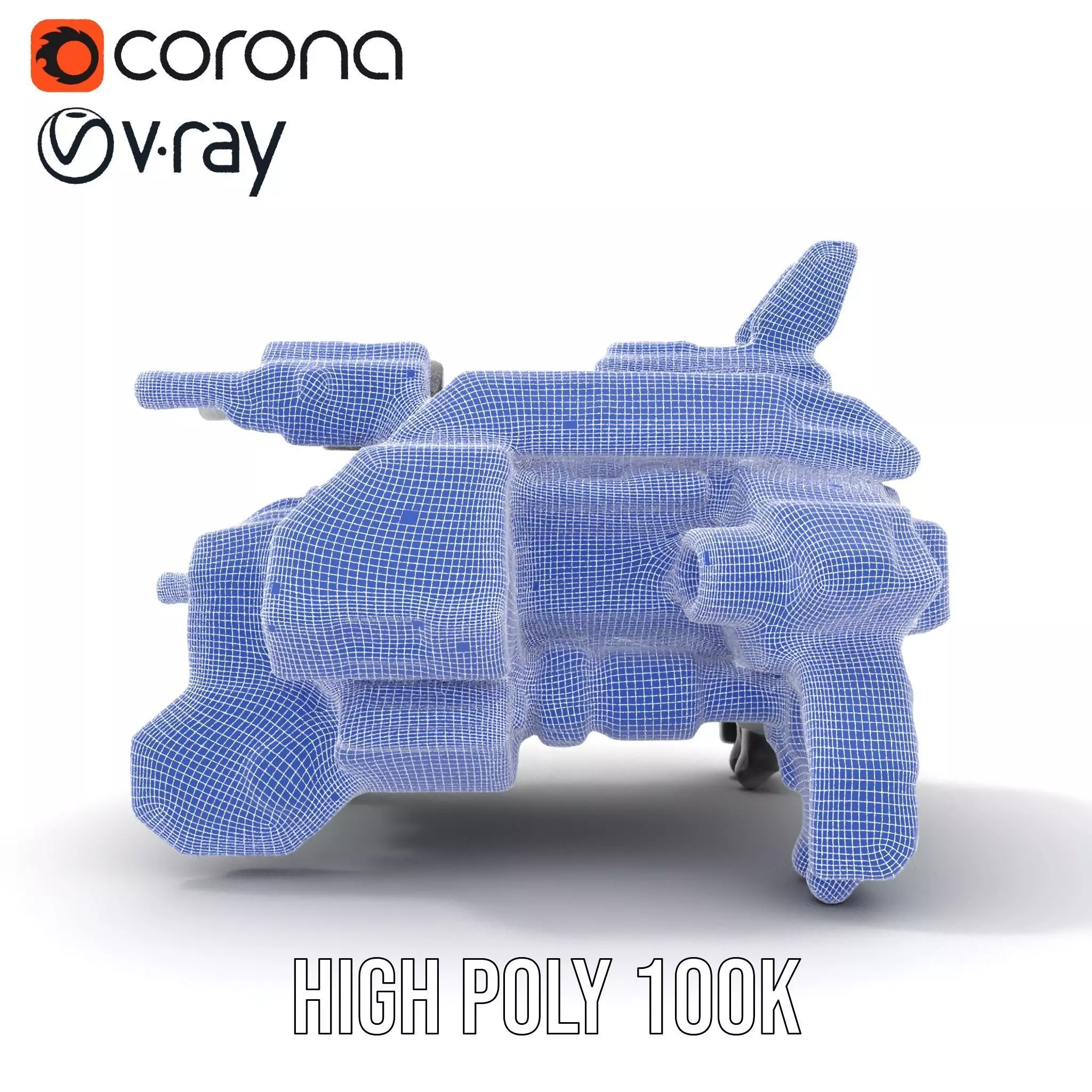 Futuristic Combat Vehicle model pack Low-poly 3D model_34