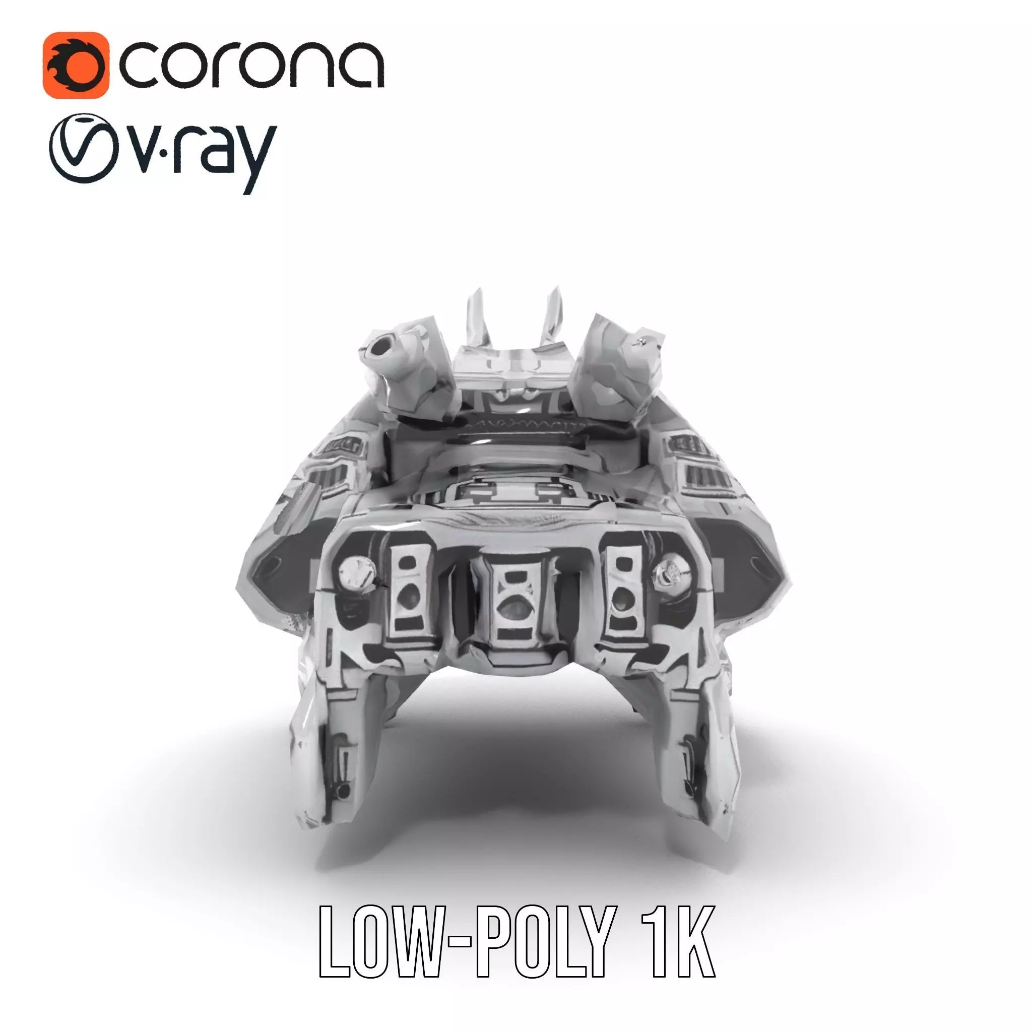 Futuristic Combat Vehicle model pack Low-poly 3D model_25