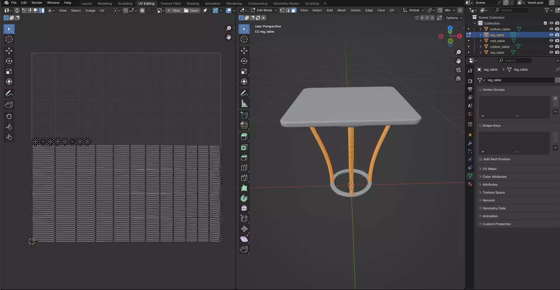 Square Table CG54 3D model_10
