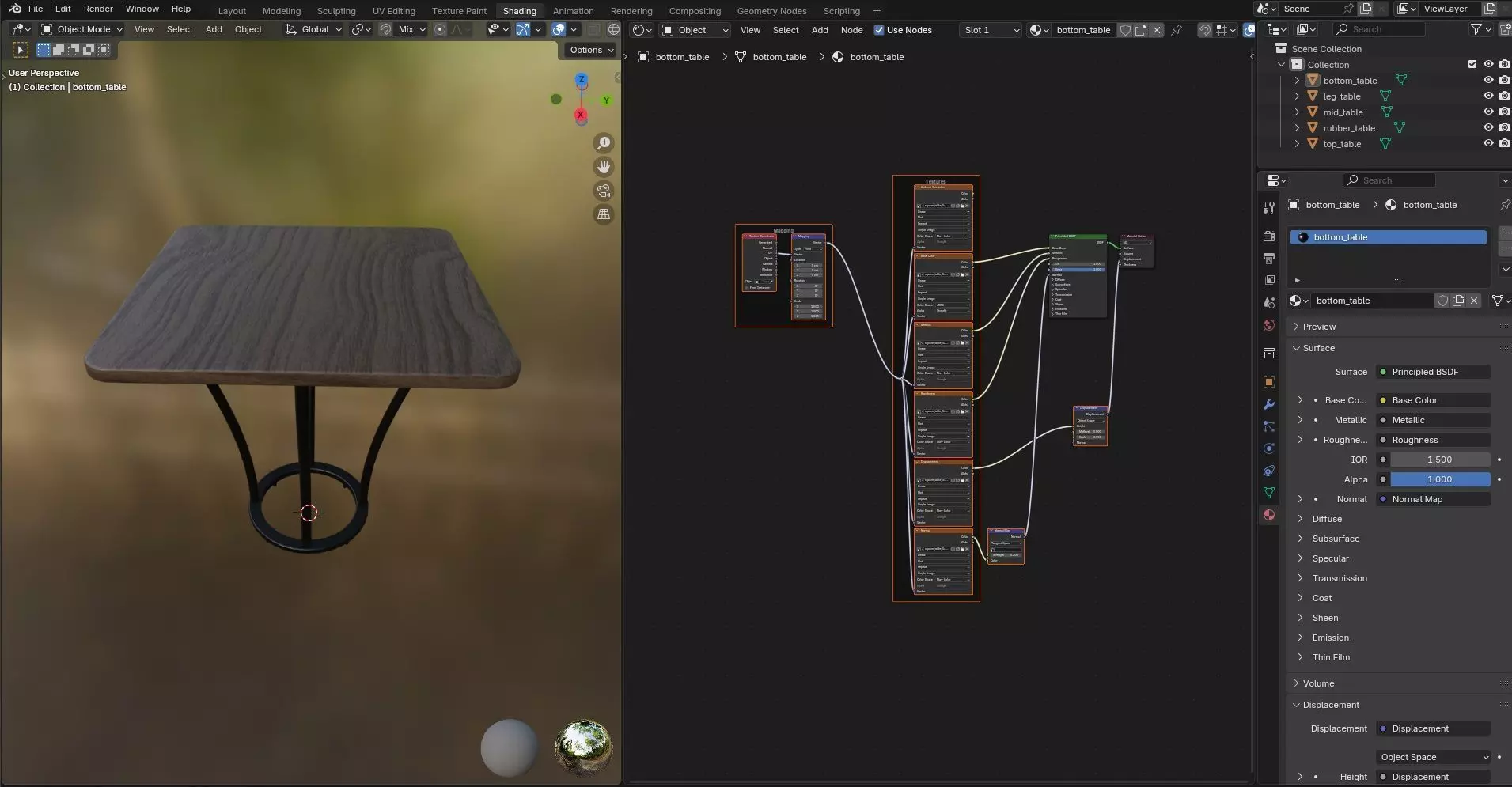Square Table CG54 3D model_11