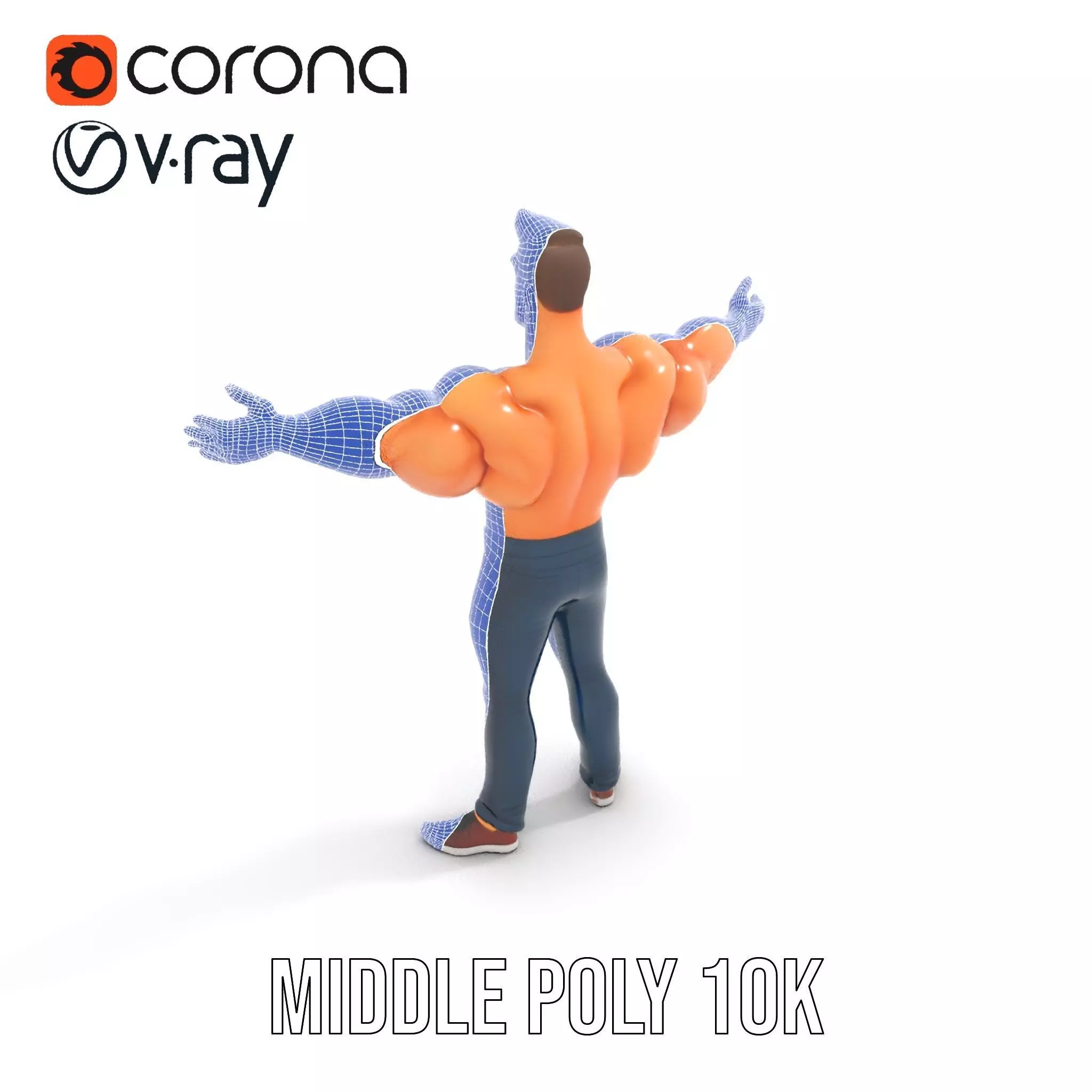 Muscular Hero Character model pack Low-poly 3D model_13