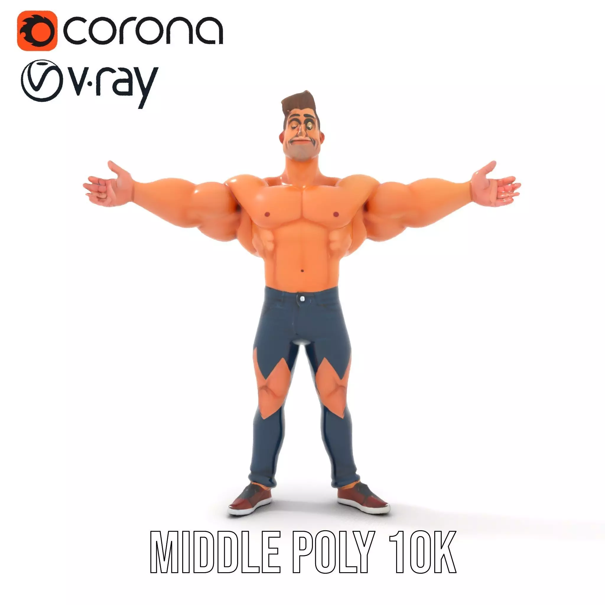 Muscular Hero Character model pack Low-poly 3D model_20