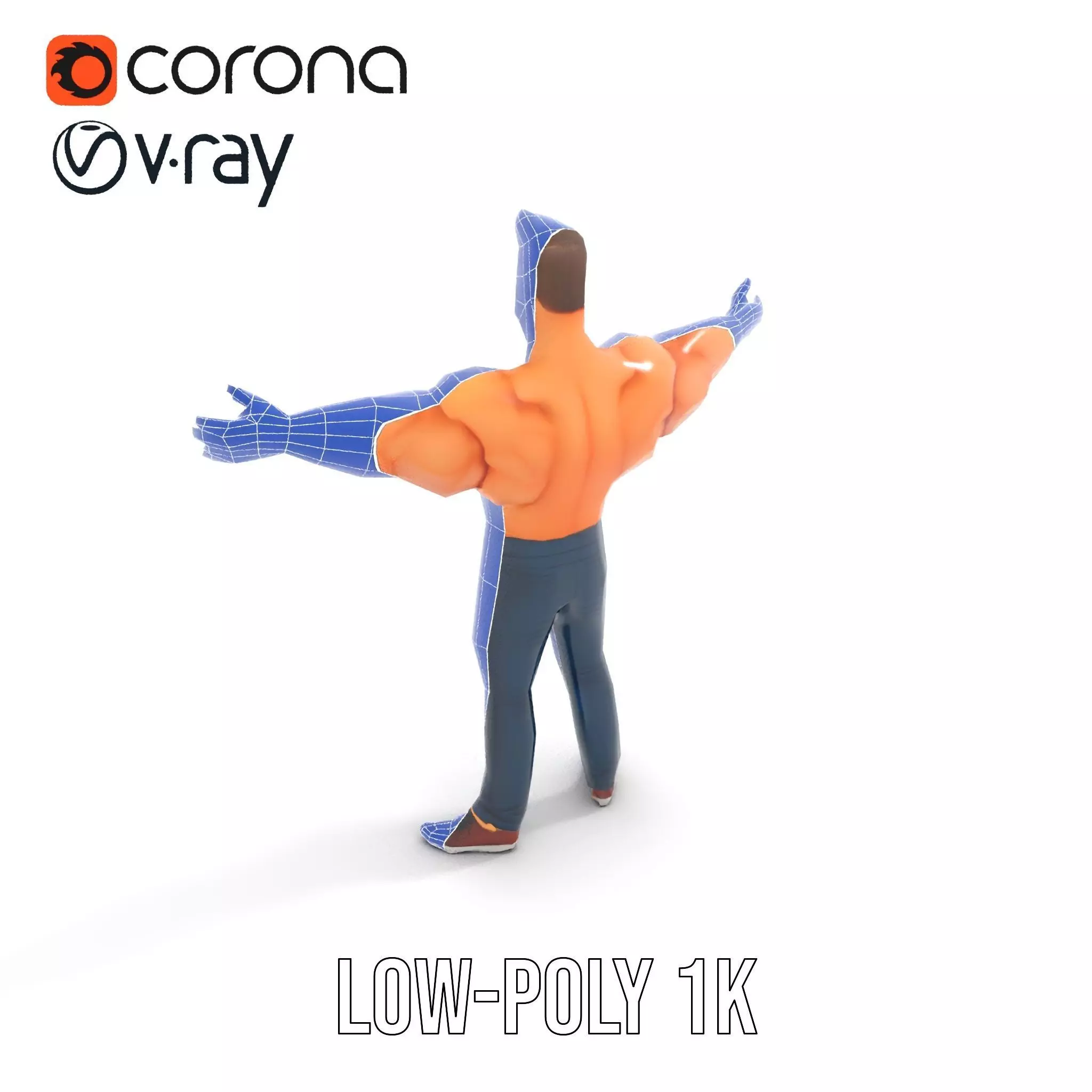 Muscular Hero Character model pack Low-poly 3D model_24