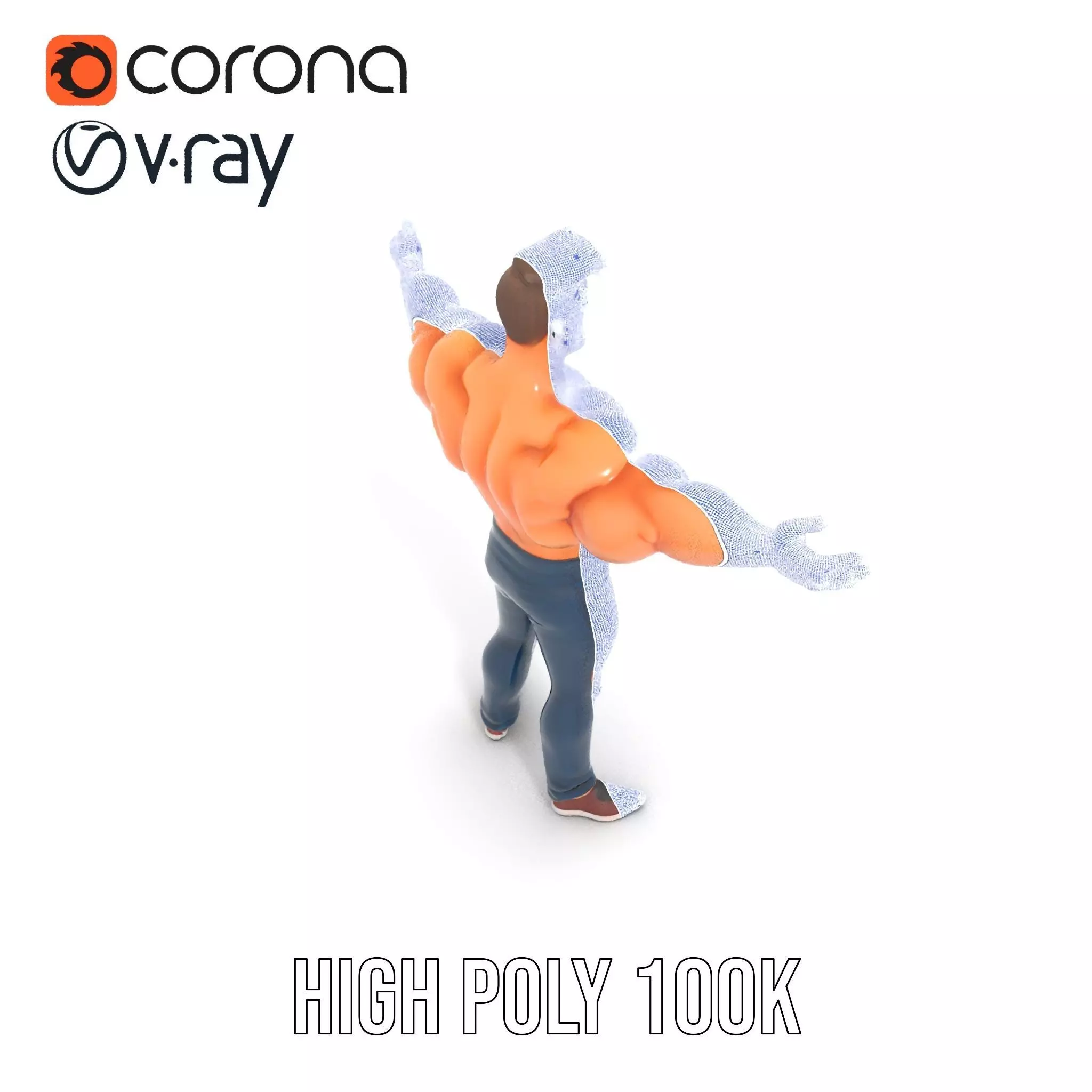 Muscular Hero Character model pack Low-poly 3D model_25