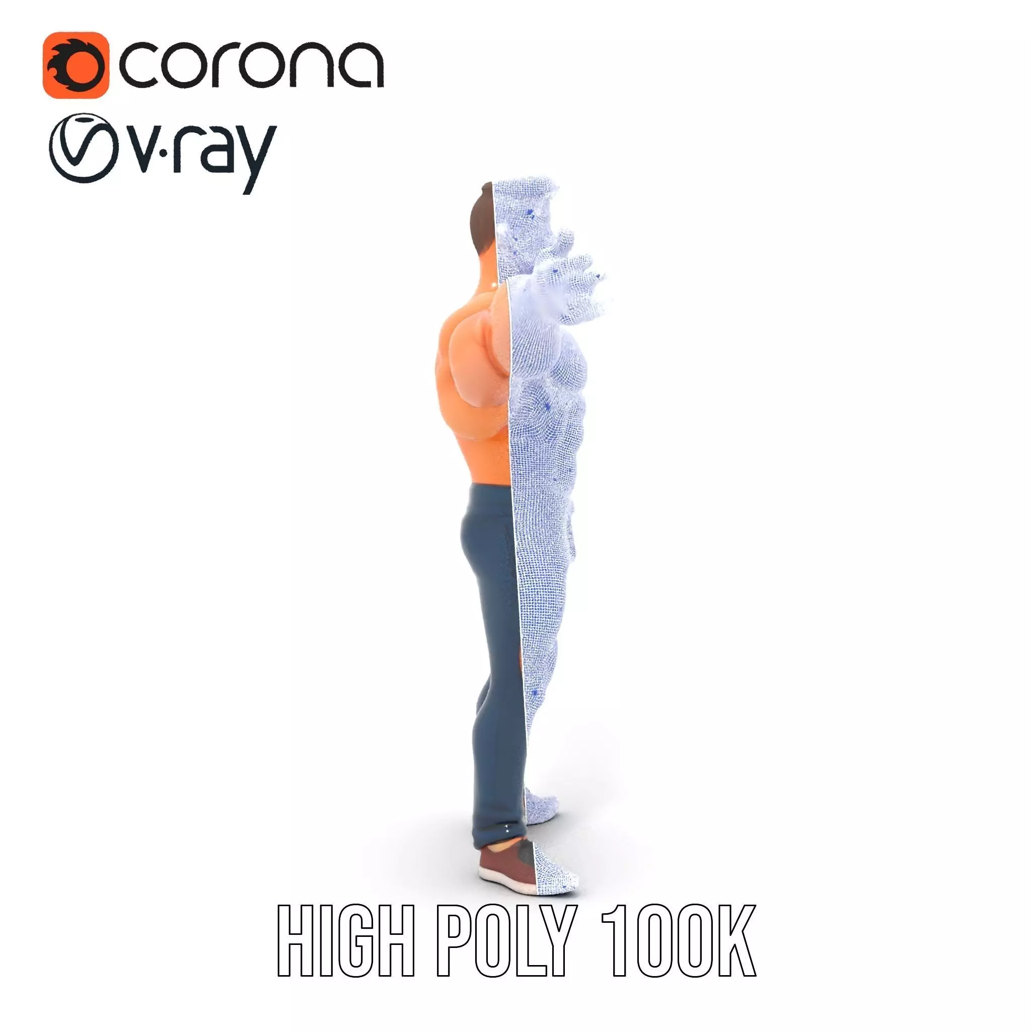 Muscular Hero Character model pack Low-poly 3D model_34