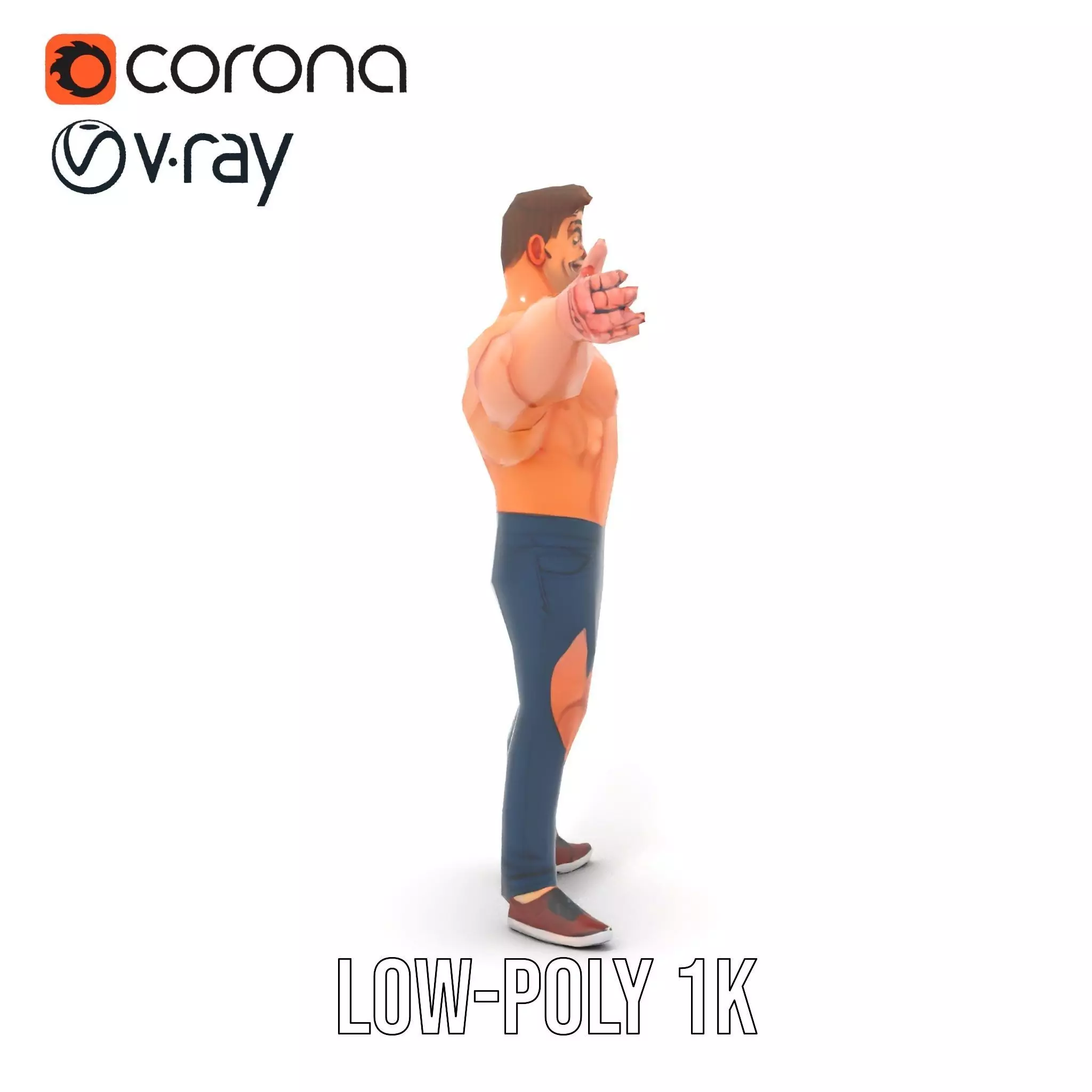 Muscular Hero Character model pack Low-poly 3D model_27