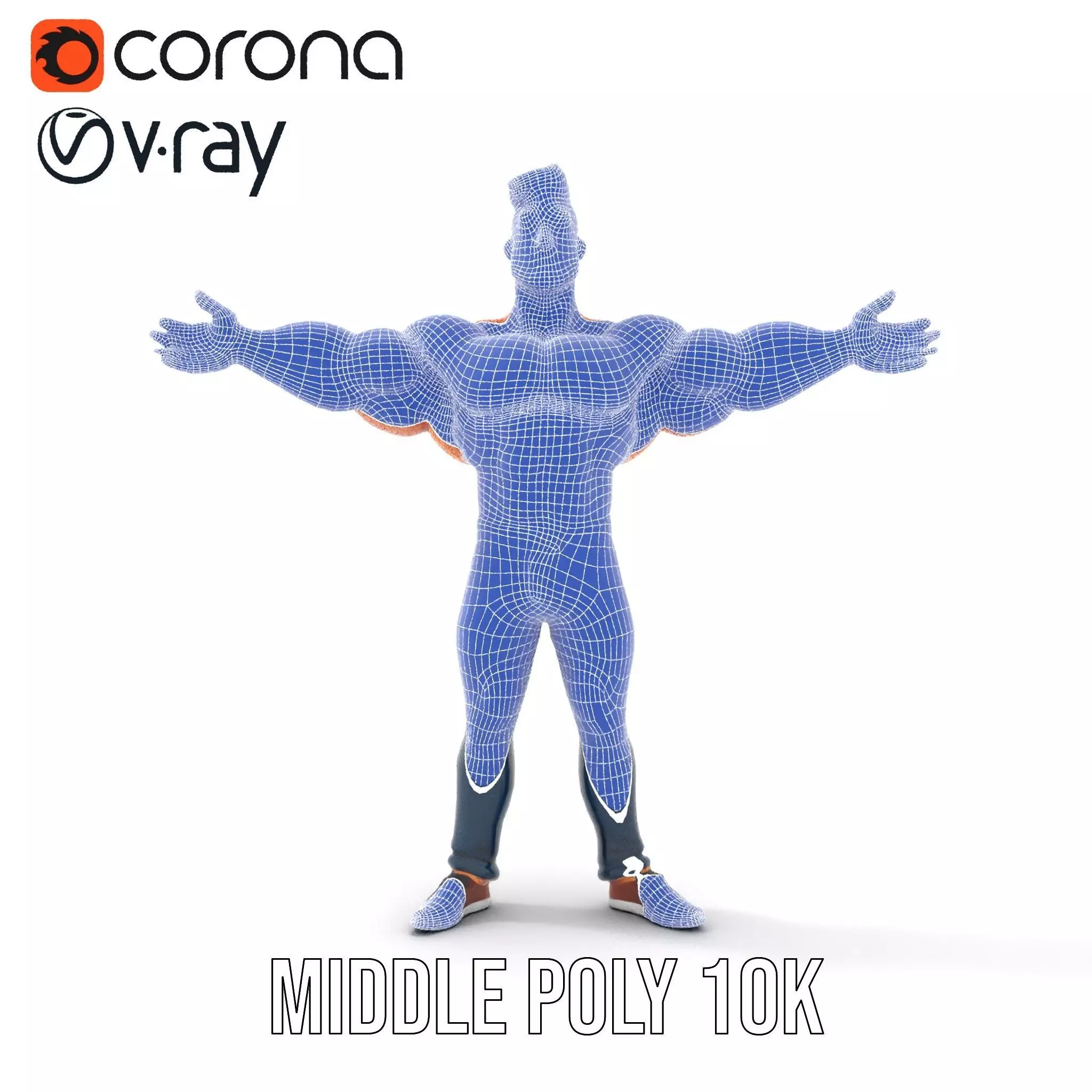 Muscular Hero Character model pack Low-poly 3D model_26