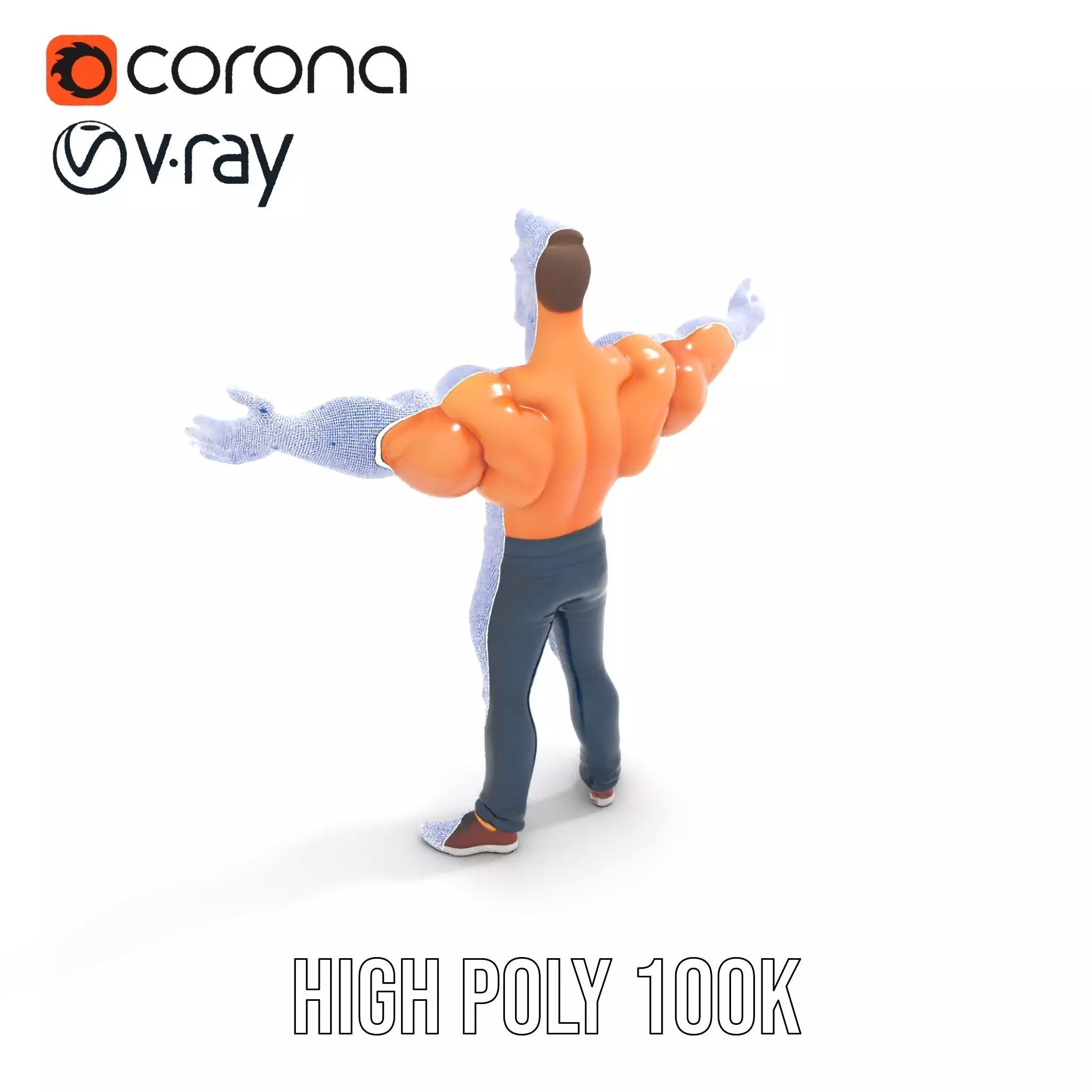 Muscular Hero Character model pack Low-poly 3D model_32