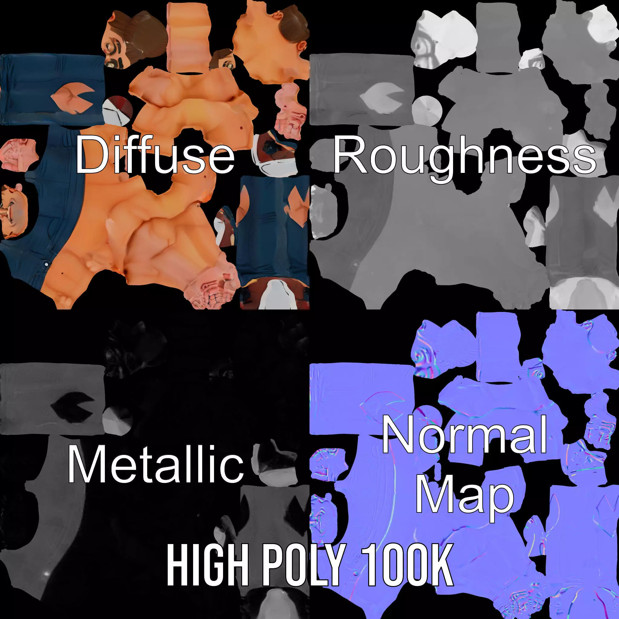 Muscular Hero Character model pack Low-poly 3D model_3