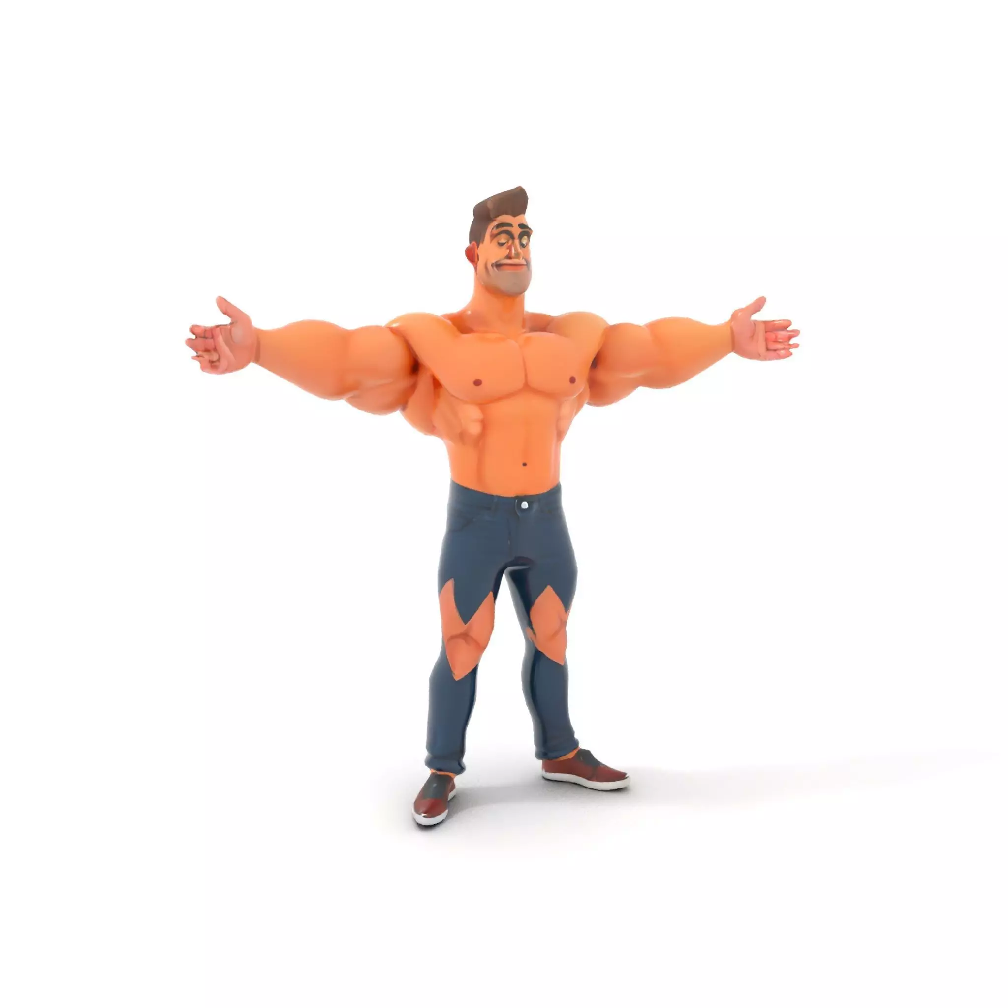 Muscular Hero Character model pack Low-poly 3D model_5