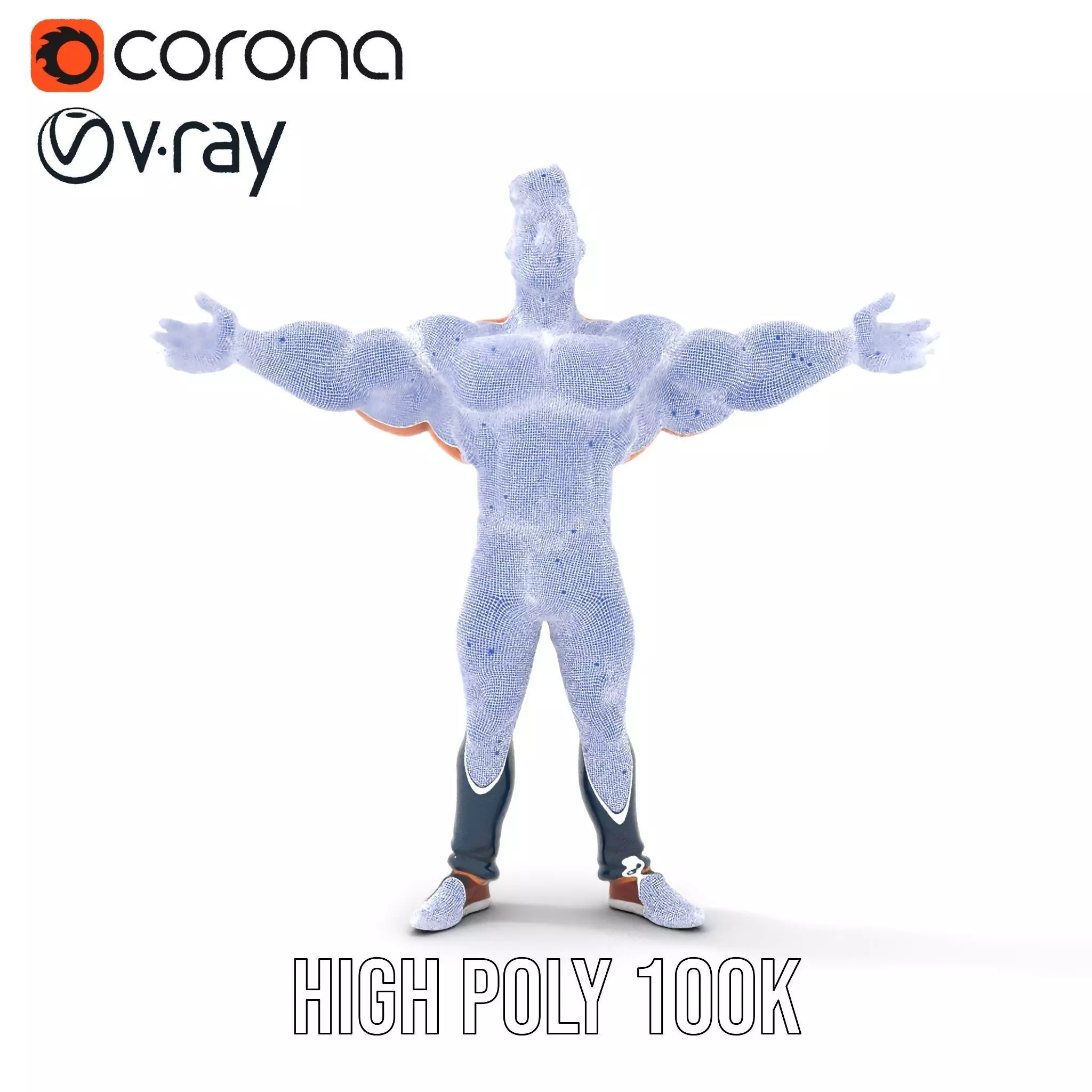 Muscular Hero Character model pack Low-poly 3D model_22