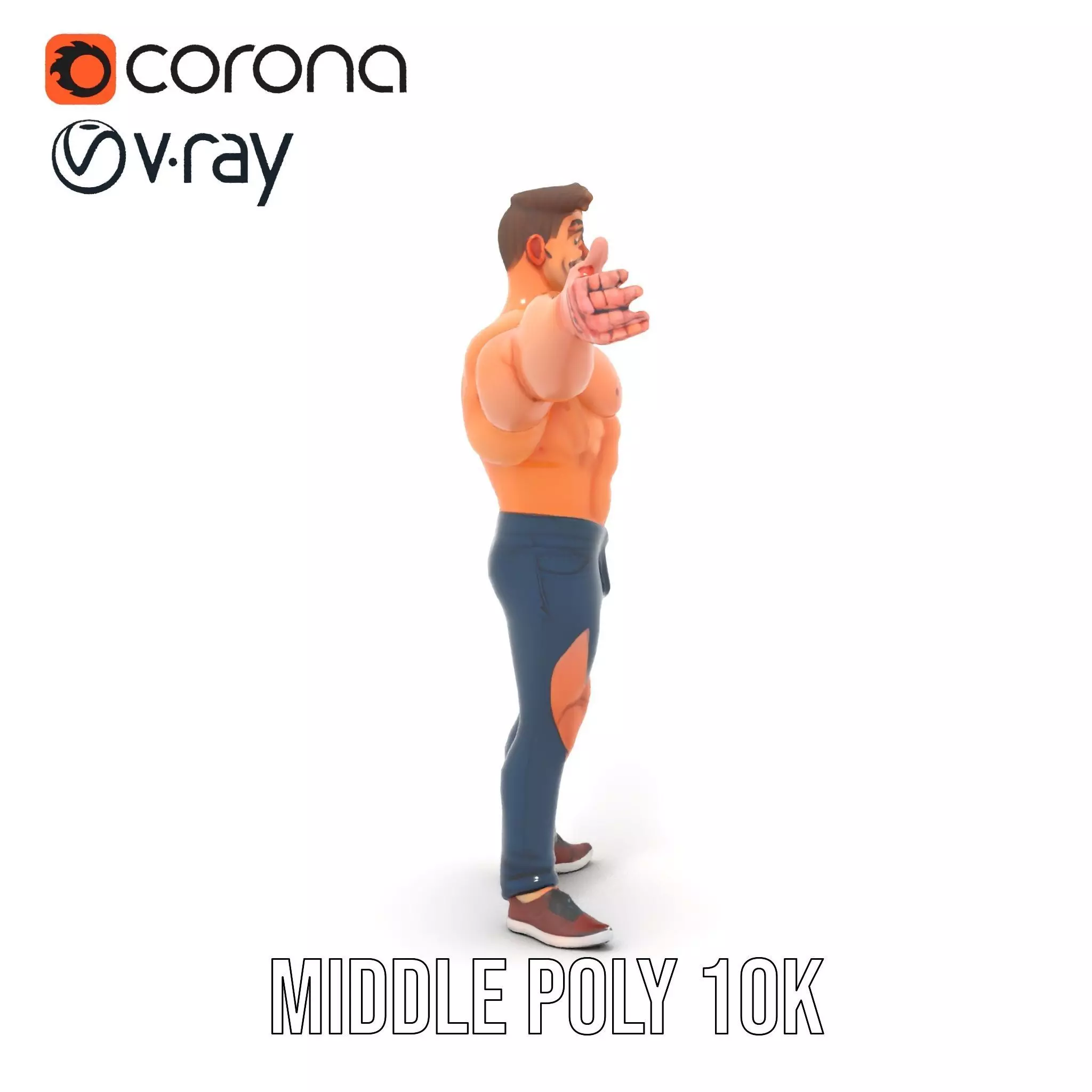 Muscular Hero Character model pack Low-poly 3D model_29