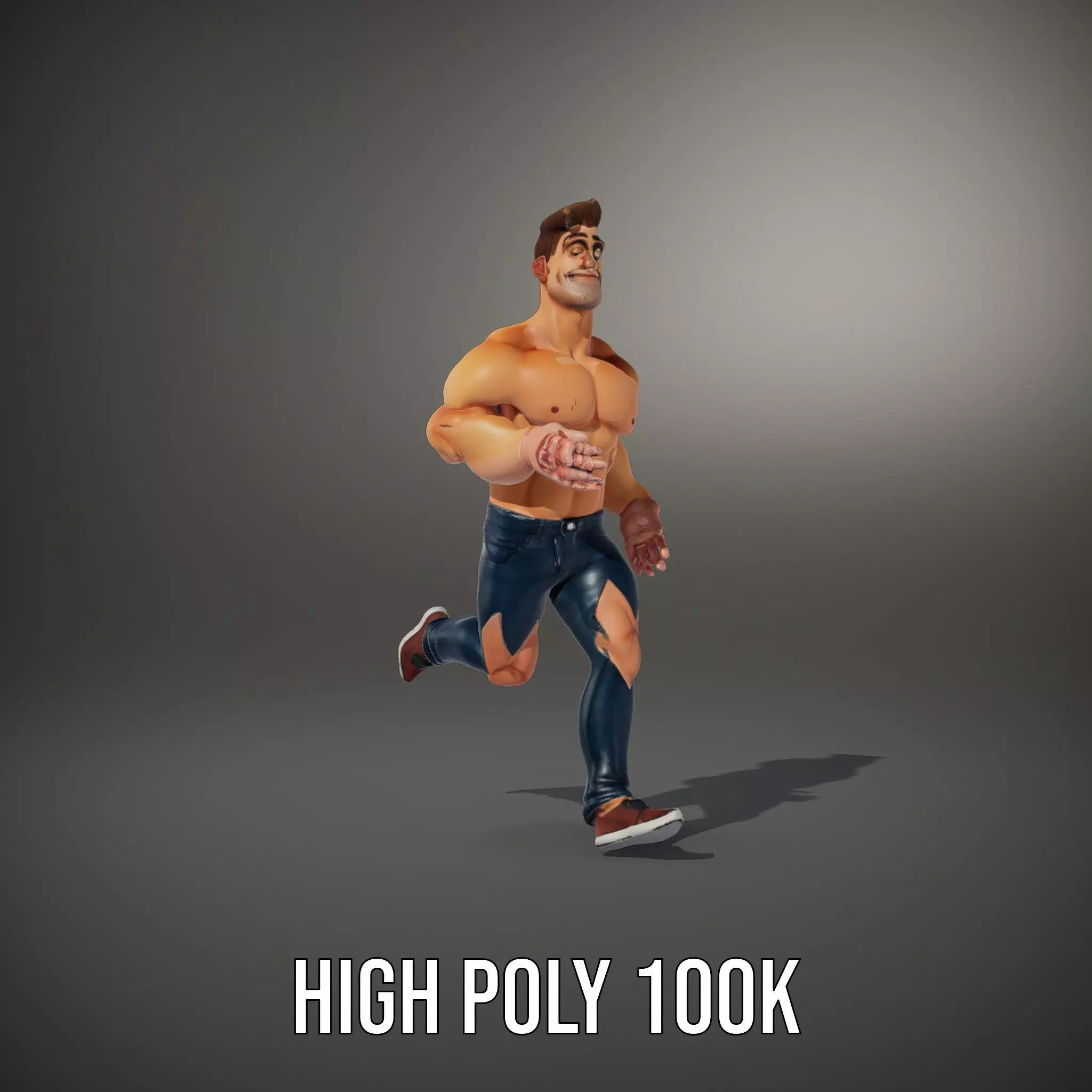 Muscular Hero Character model pack Low-poly 3D model_8