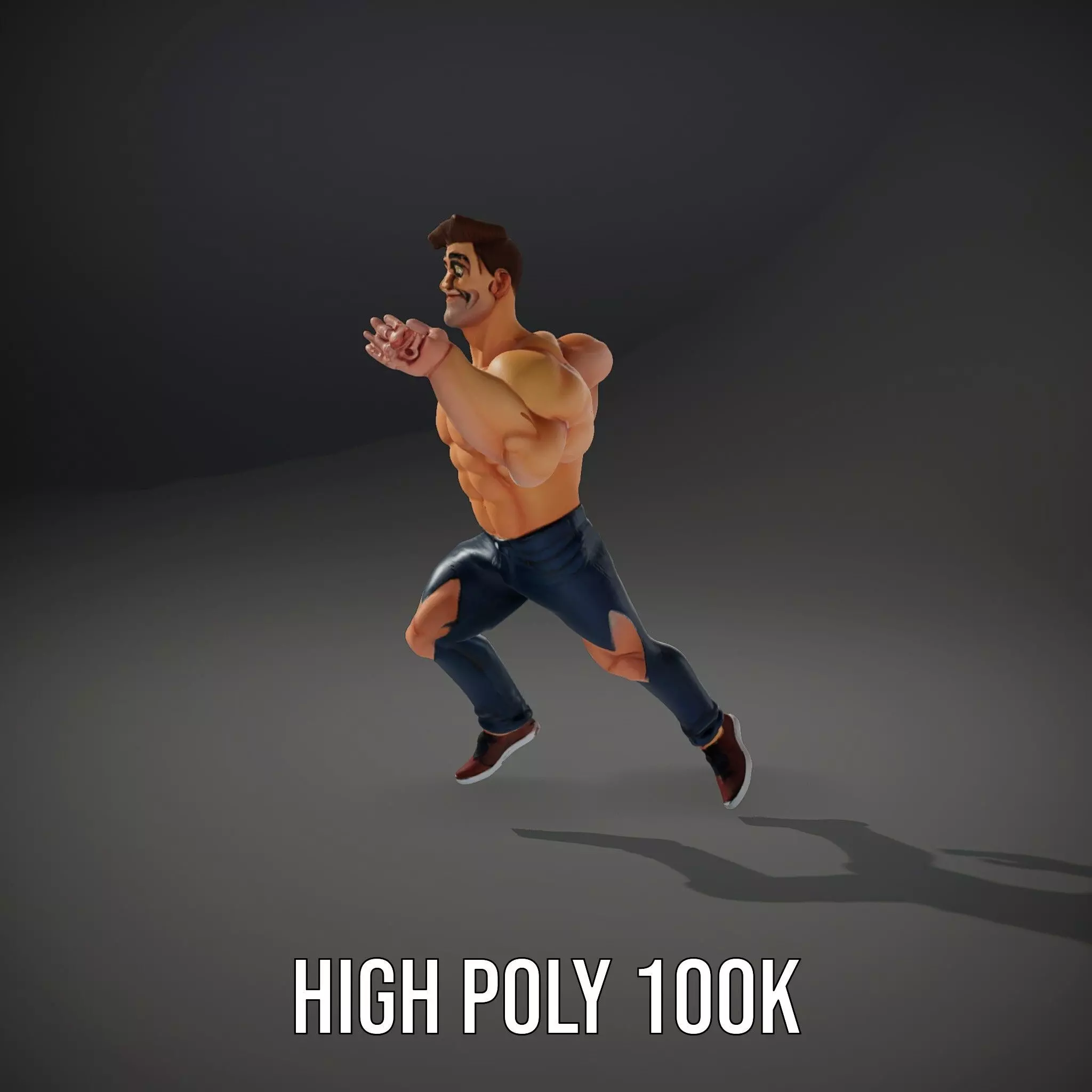 Muscular Hero Character model pack Low-poly 3D model_10