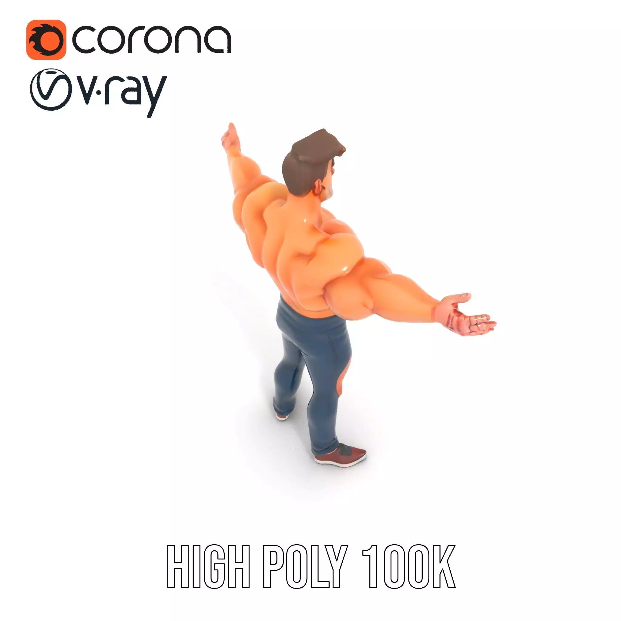 Muscular Hero Character model pack Low-poly 3D model_31