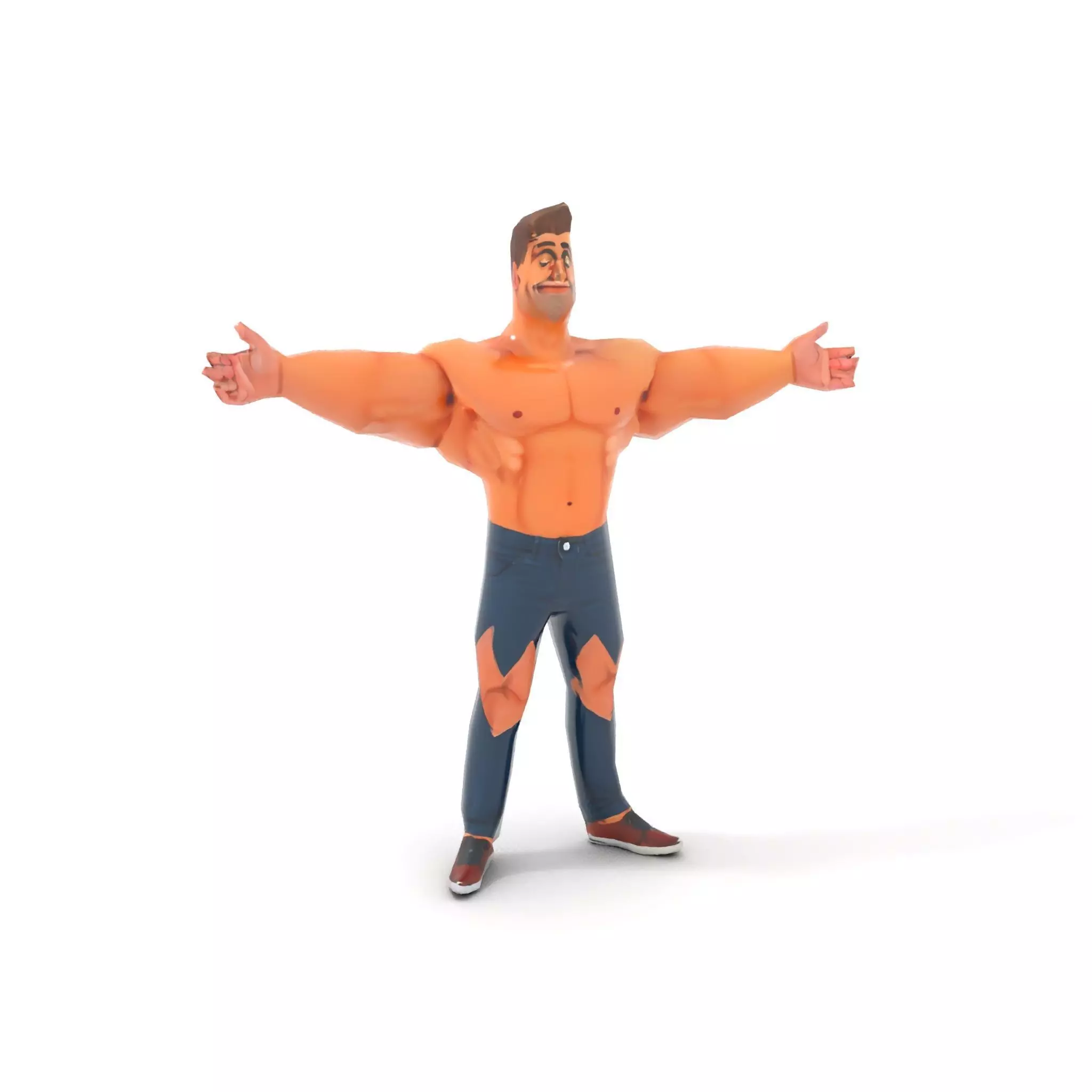 Muscular Hero Character model pack Low-poly 3D model_12