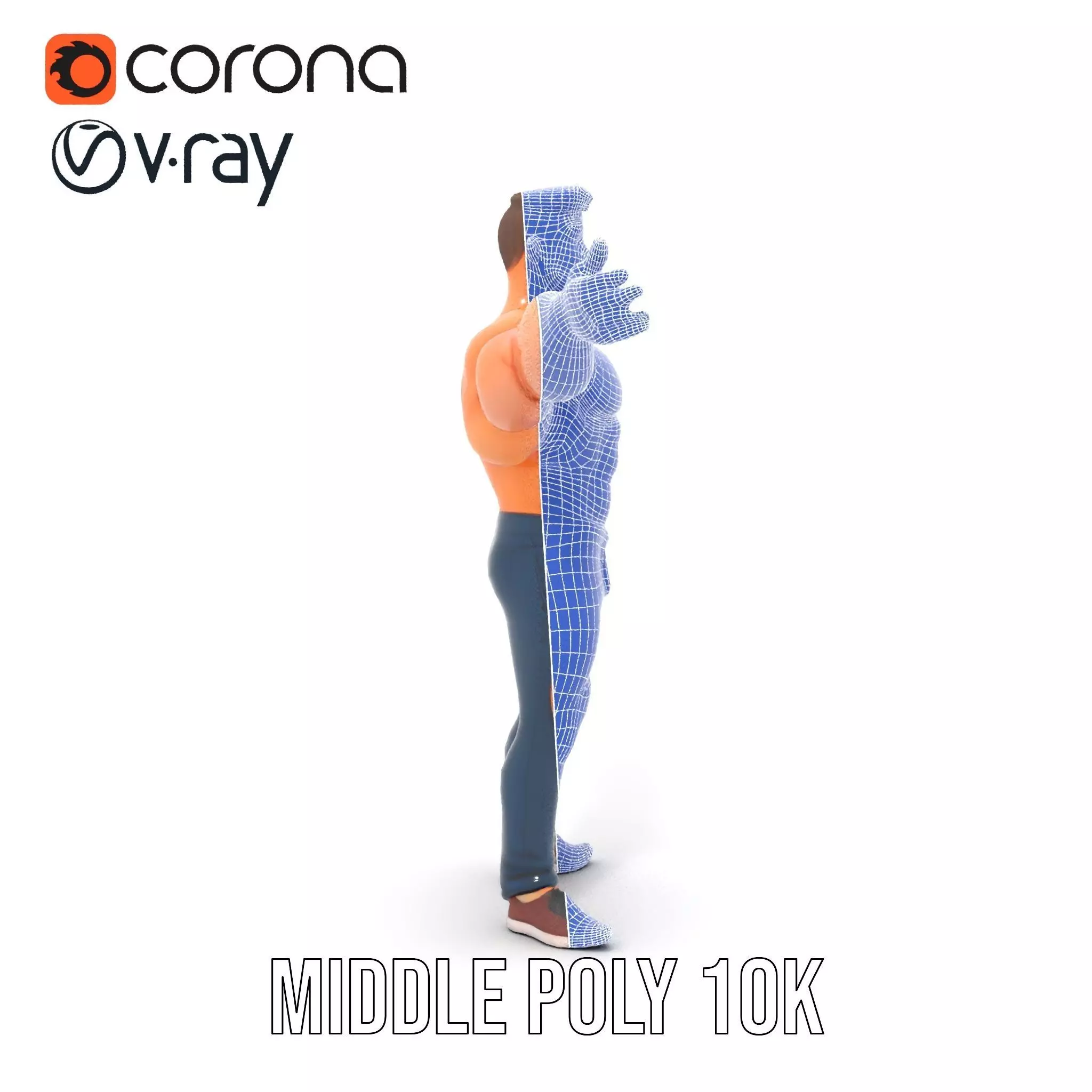 Muscular Hero Character model pack Low-poly 3D model_23