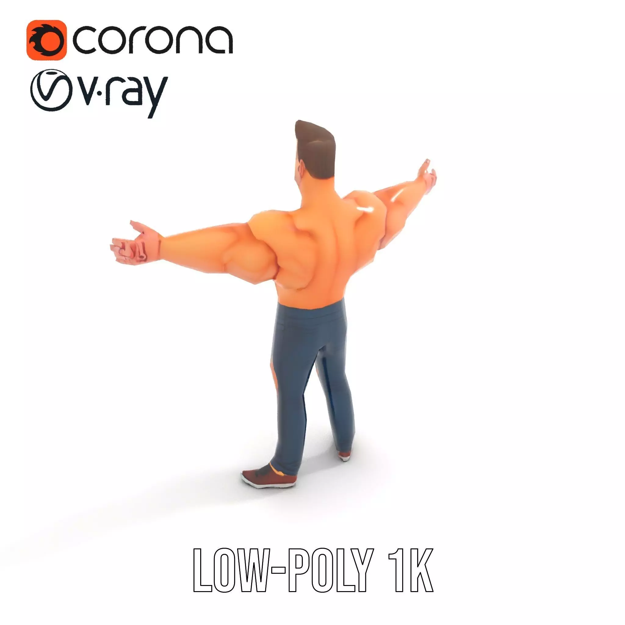 Muscular Hero Character model pack Low-poly 3D model_17