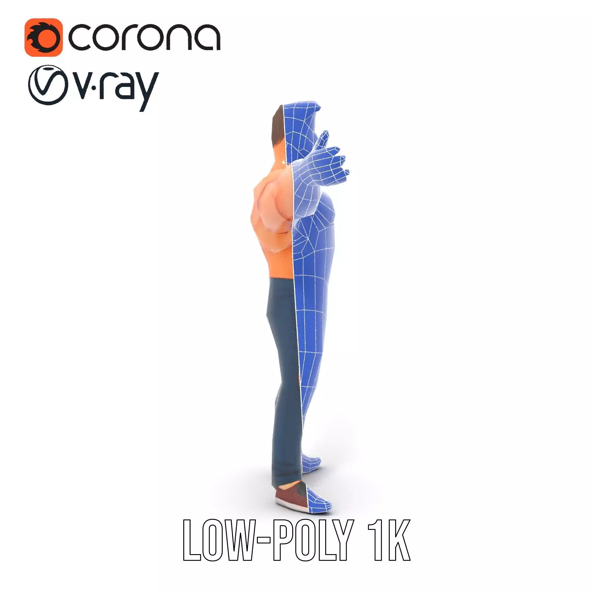 Muscular Hero Character model pack Low-poly 3D model_19