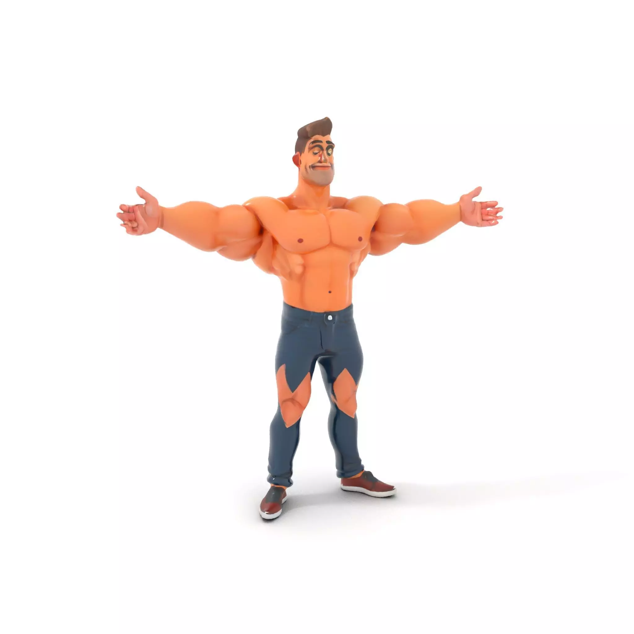 Muscular Hero Character model pack Low-poly 3D model_0