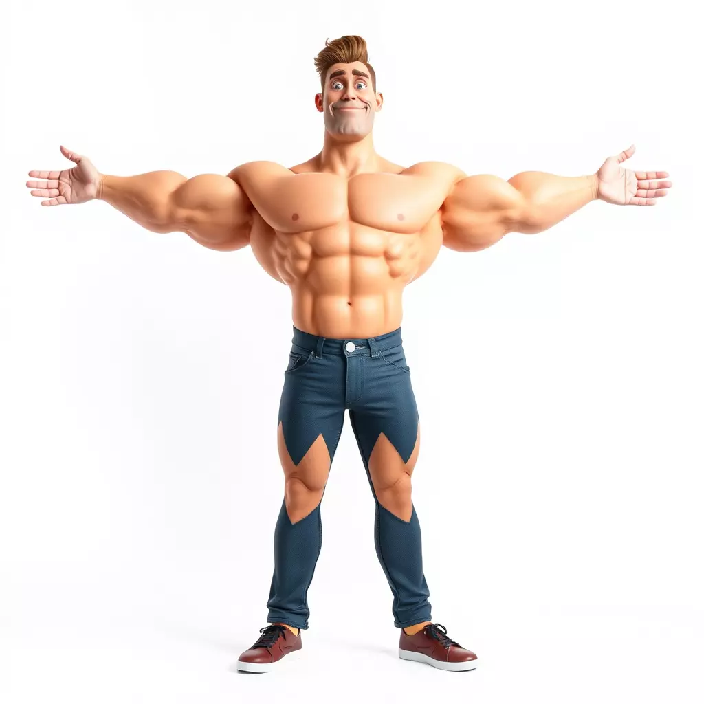 Muscular Hero Character model pack Low-poly 3D model_2