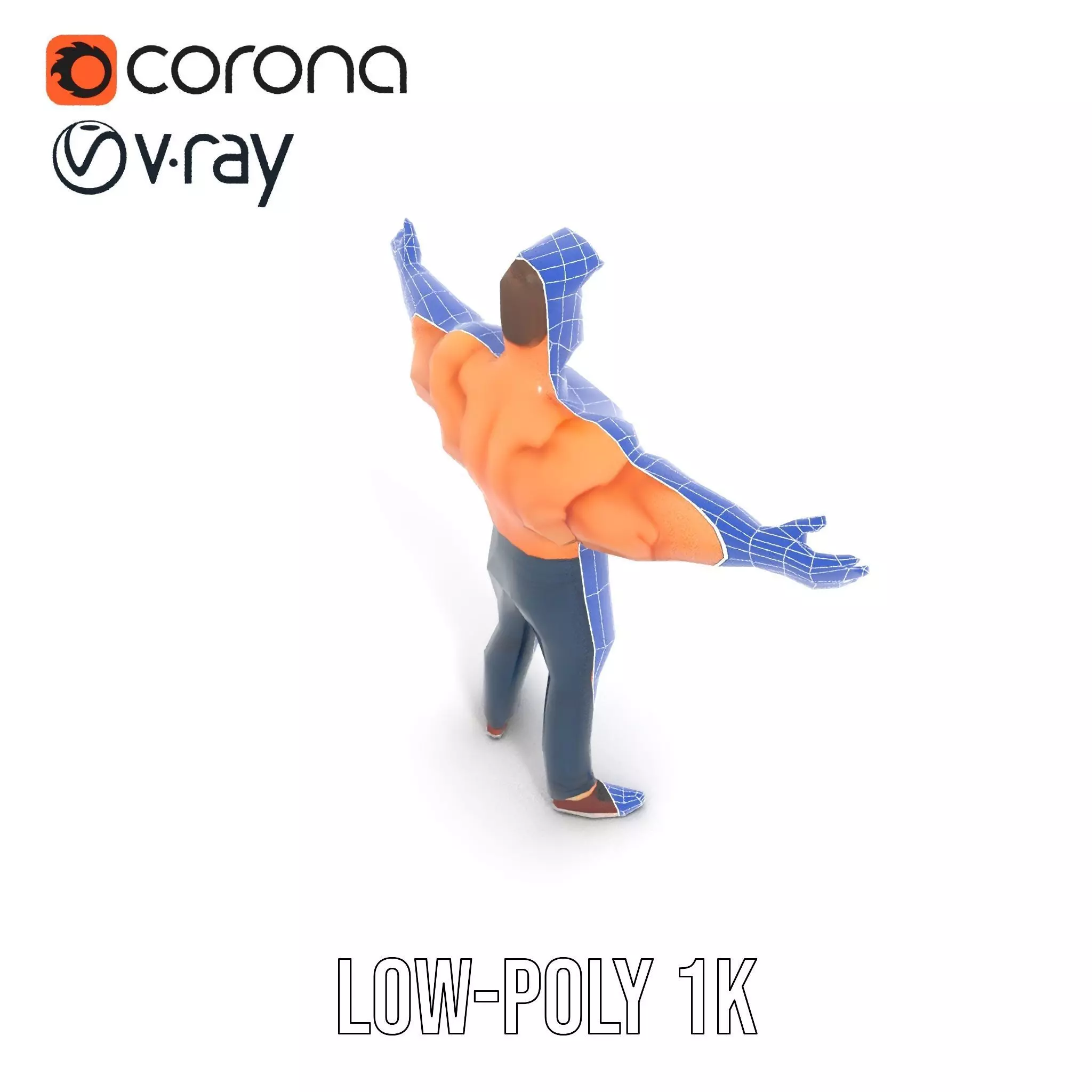 Muscular Hero Character model pack Low-poly 3D model_9