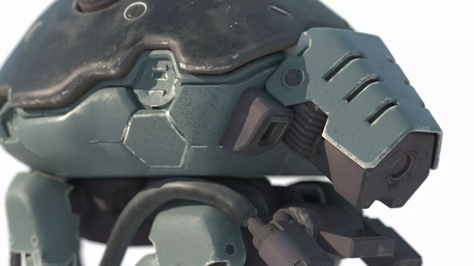 Future sci-fi repair robot 3D model_7