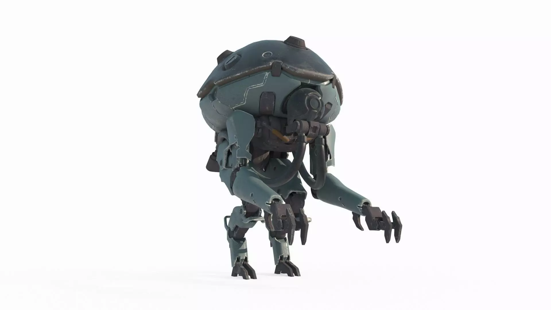 Future sci-fi repair robot 3D model_0