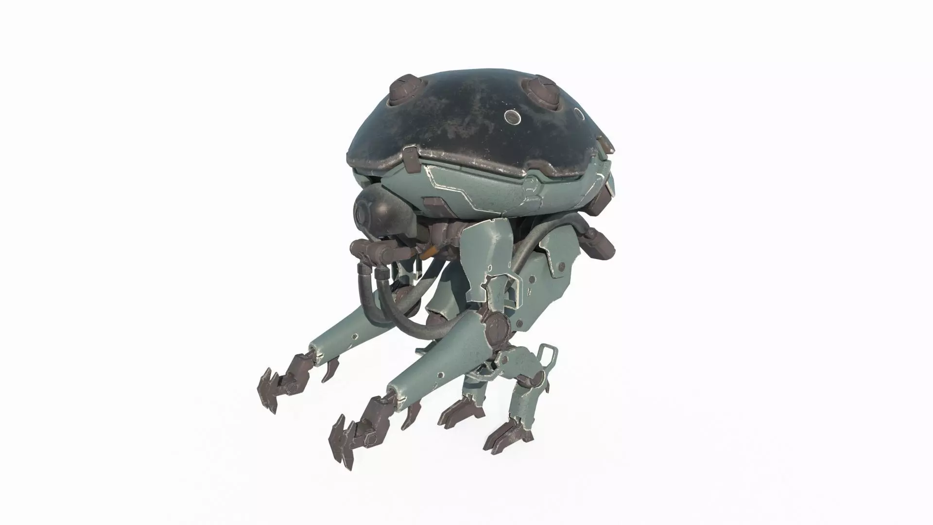 Future sci-fi repair robot 3D model_3