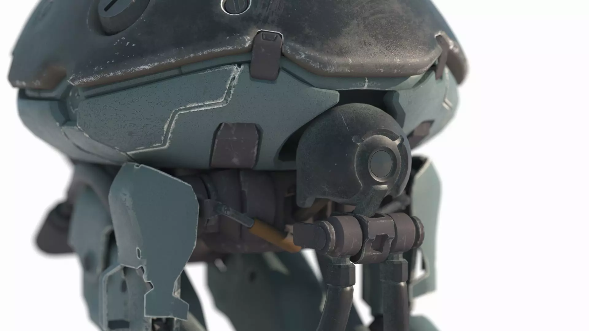 Future sci-fi repair robot 3D model_2