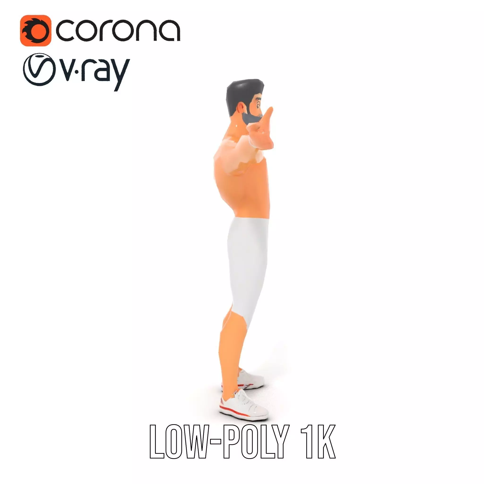 Athletic Hero Character model pack Low-poly 3D model_17