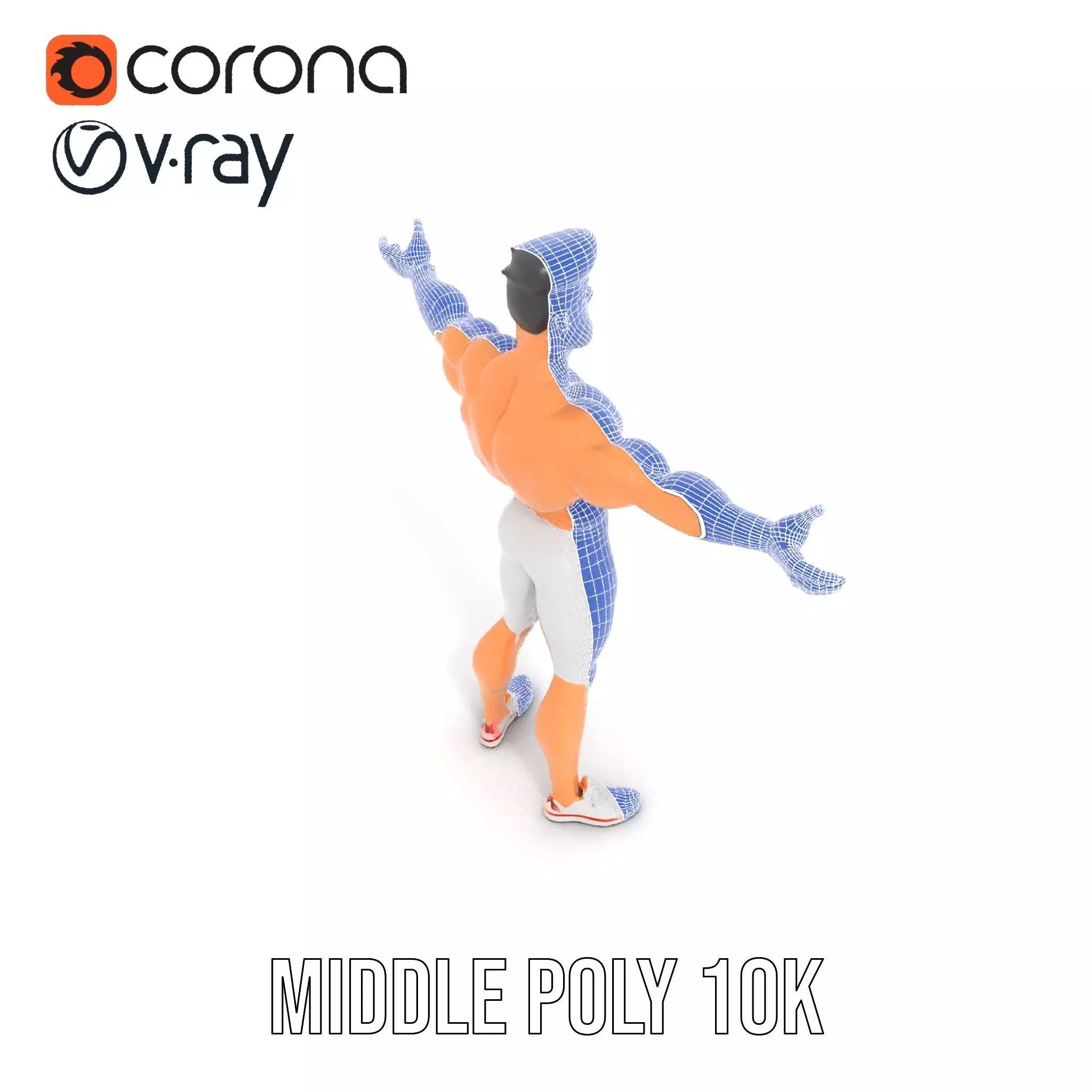 Athletic Hero Character model pack Low-poly 3D model_24