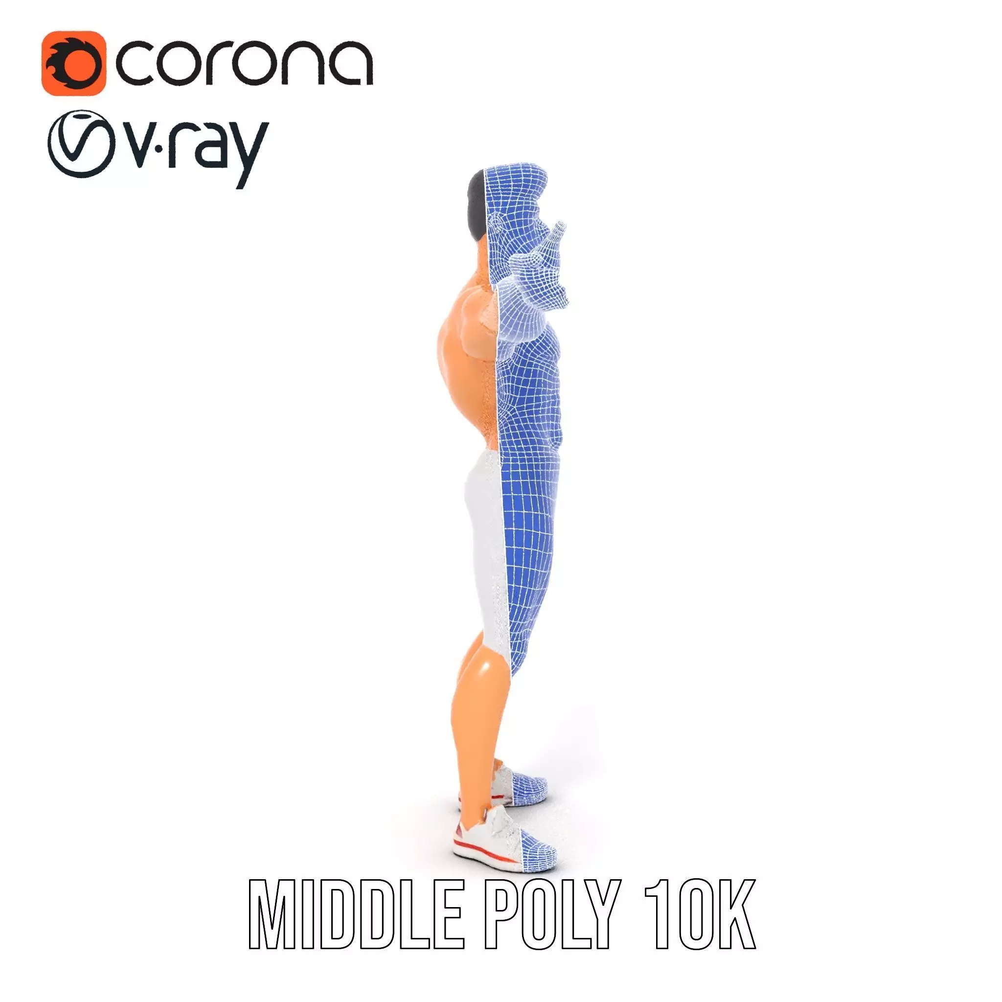 Athletic Hero Character model pack Low-poly 3D model_10