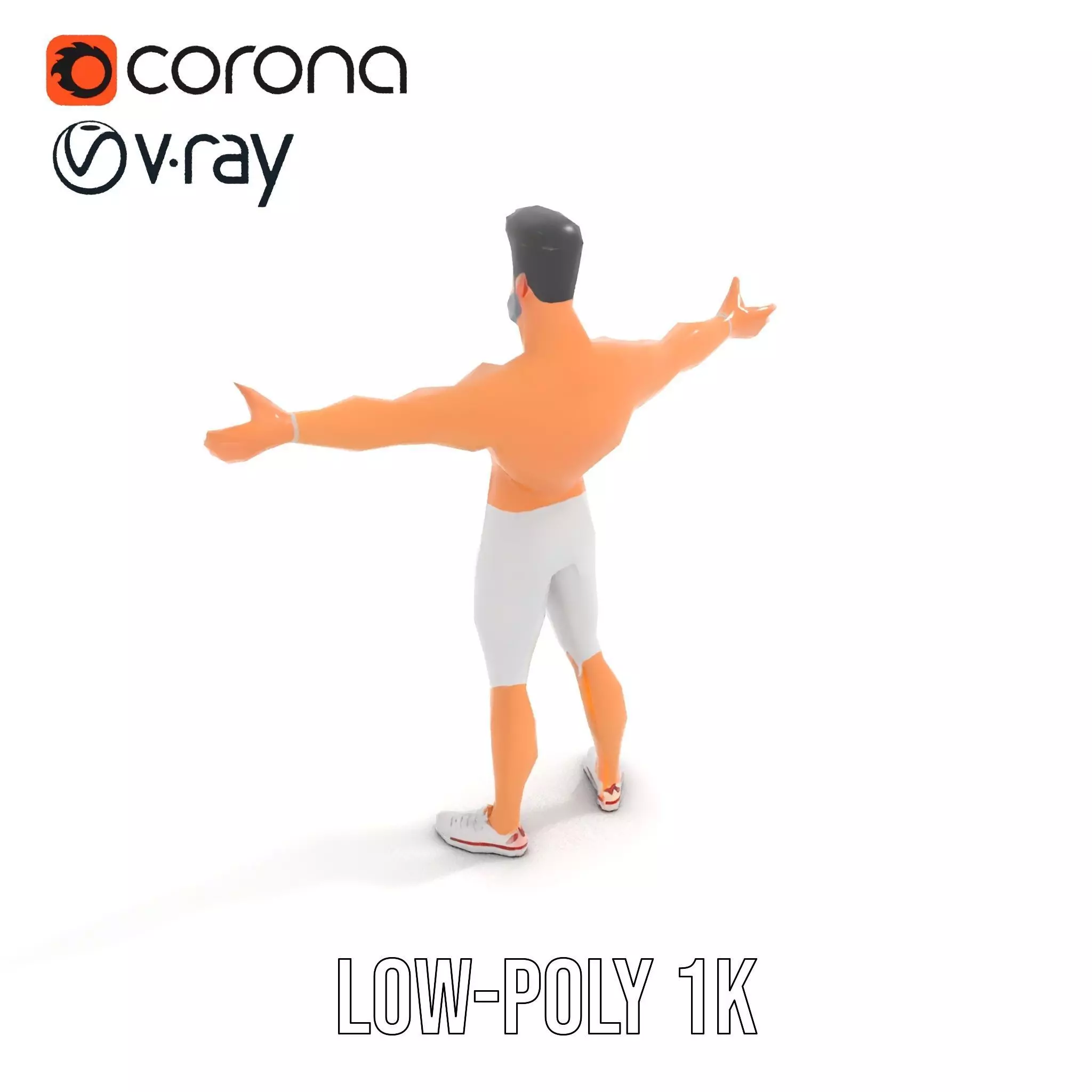 Athletic Hero Character model pack Low-poly 3D model_8