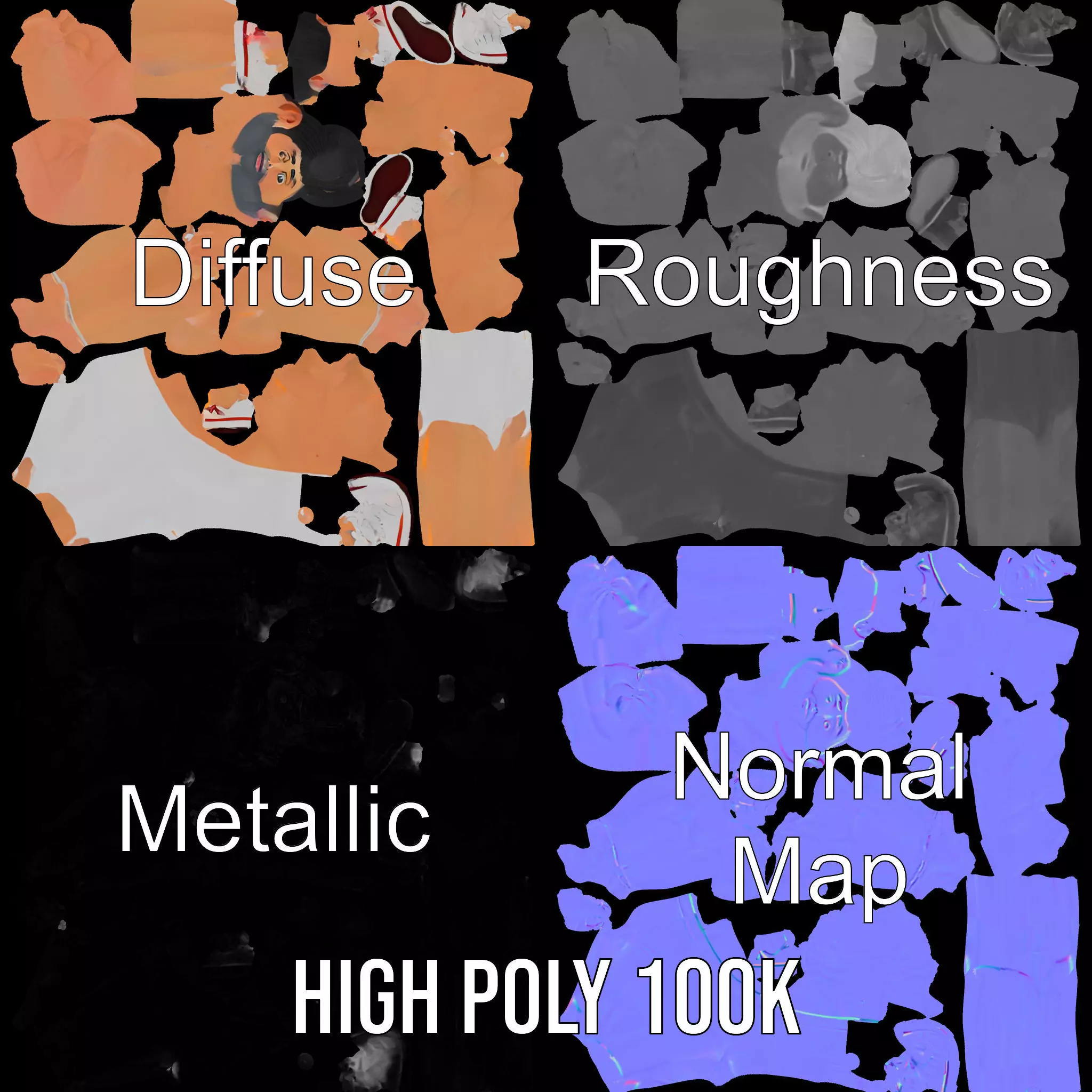 Athletic Hero Character model pack Low-poly 3D model_3