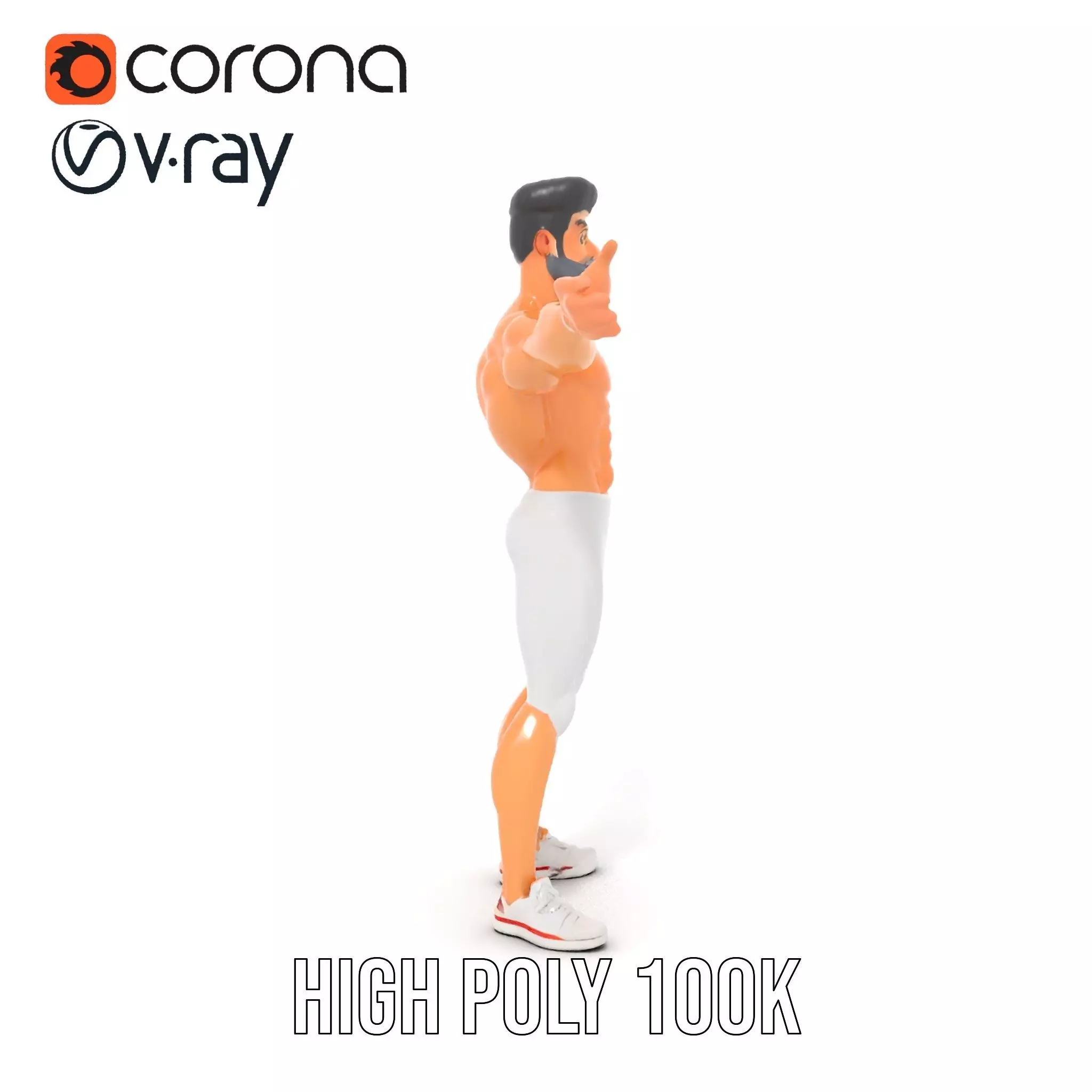 Athletic Hero Character model pack Low-poly 3D model_15