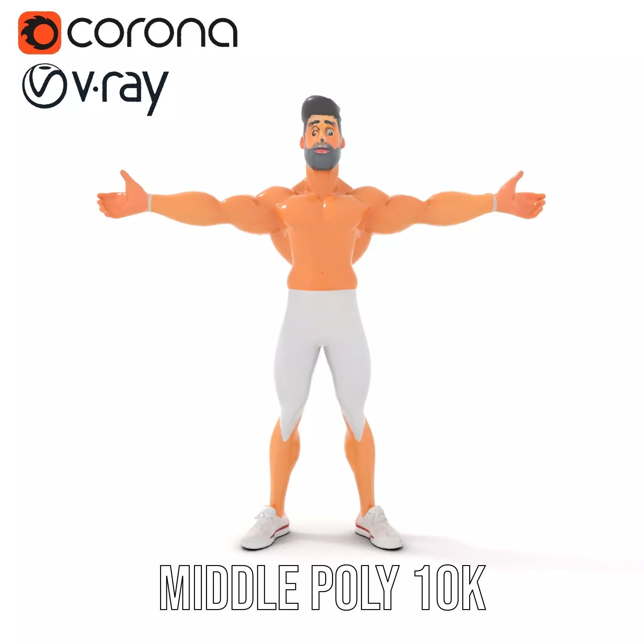 Athletic Hero Character model pack Low-poly 3D model_6