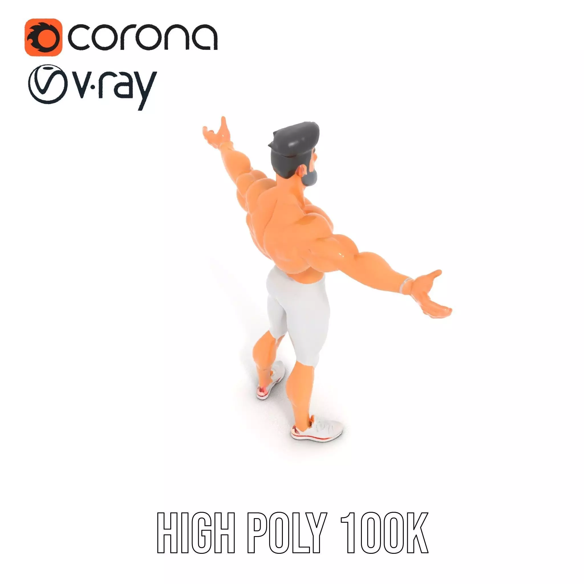 Athletic Hero Character model pack Low-poly 3D model_21