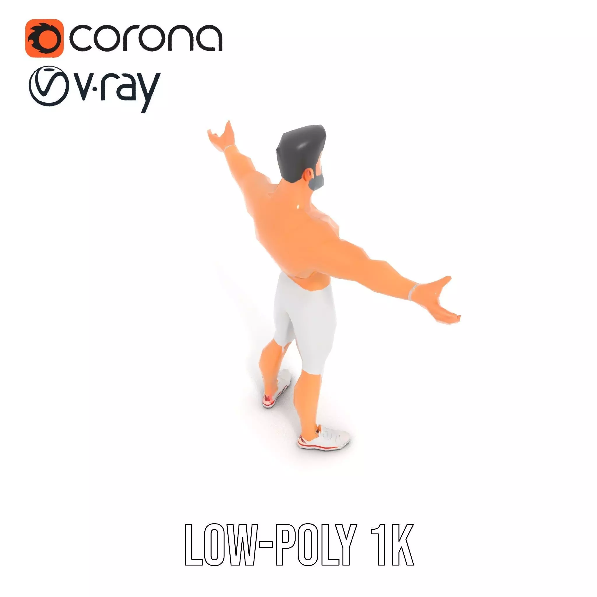 Athletic Hero Character model pack Low-poly 3D model_23